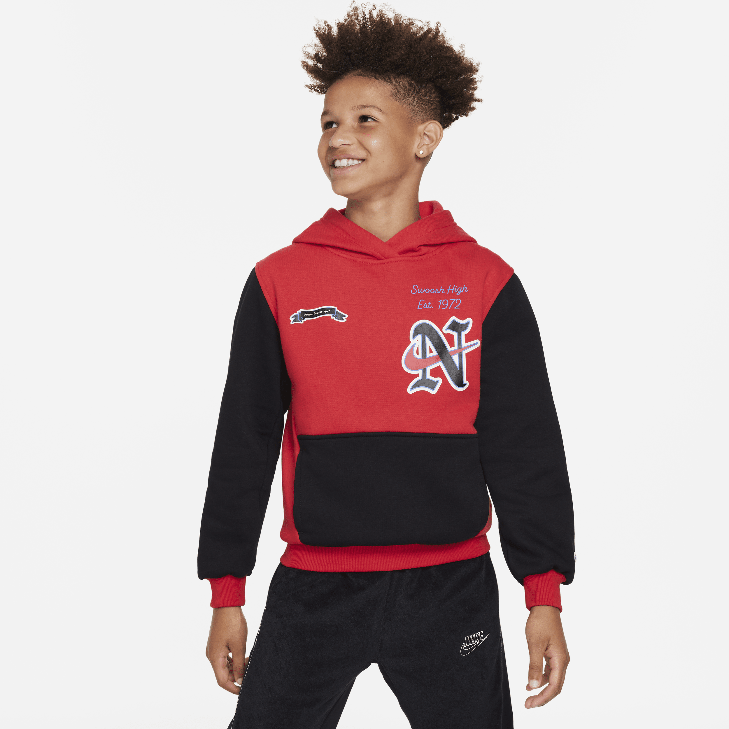 Nike Sportswear Club Fleece Big Kids' Hoodie In Red ModeSens