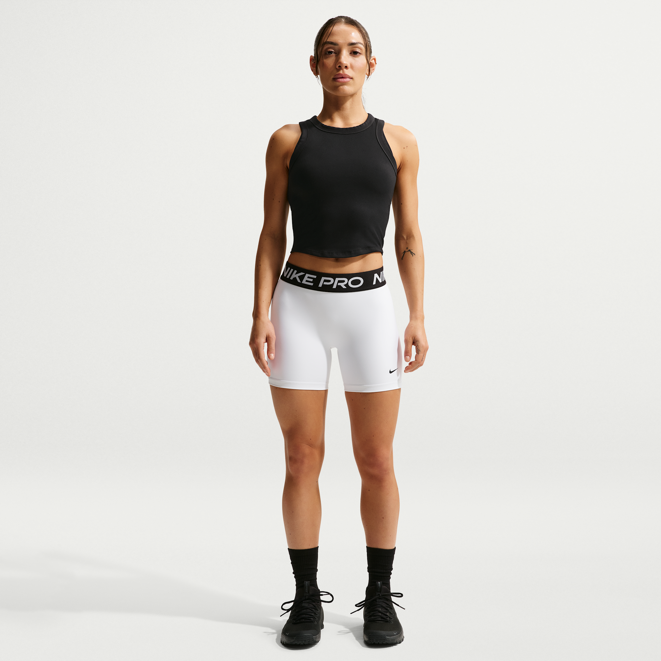 Women's Nike Pro 365 5" Mid-Rise Shorts in White | IQ6018-100