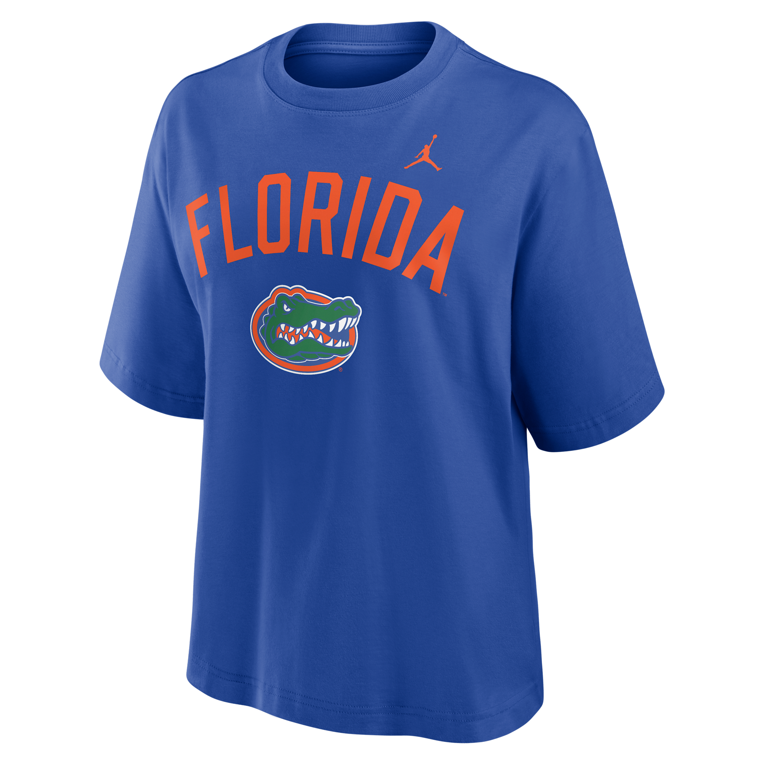 Women's Florida Arch Over Logo Boxy Jordan Brand College T-Shirt in Blue | 0JCM4EVUFN-KMG