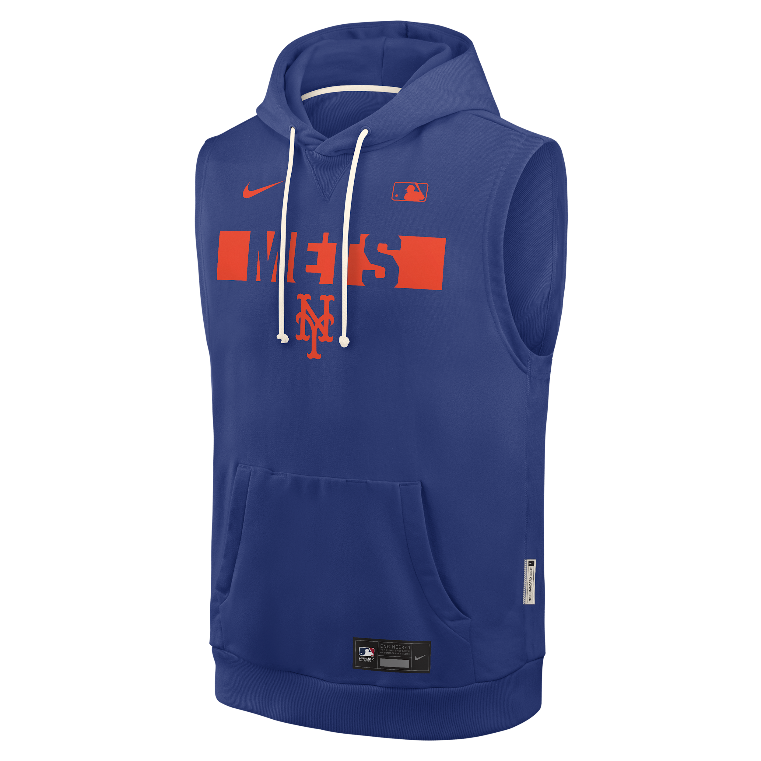 New York Mets Authentic Collection Standard Issue Nike Men's Dri-FIT MLB Sleeveless Pullover Hoodie in Blue | 03B44EWNME-4T2