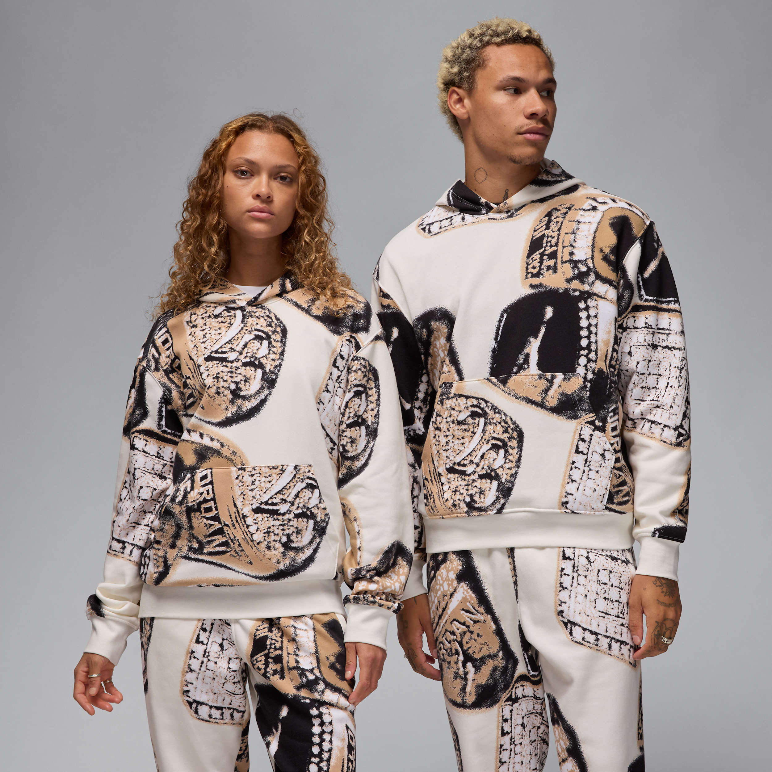 Shop Jordan Men's Mvp Printed Fleece Pullover Hoodie In White