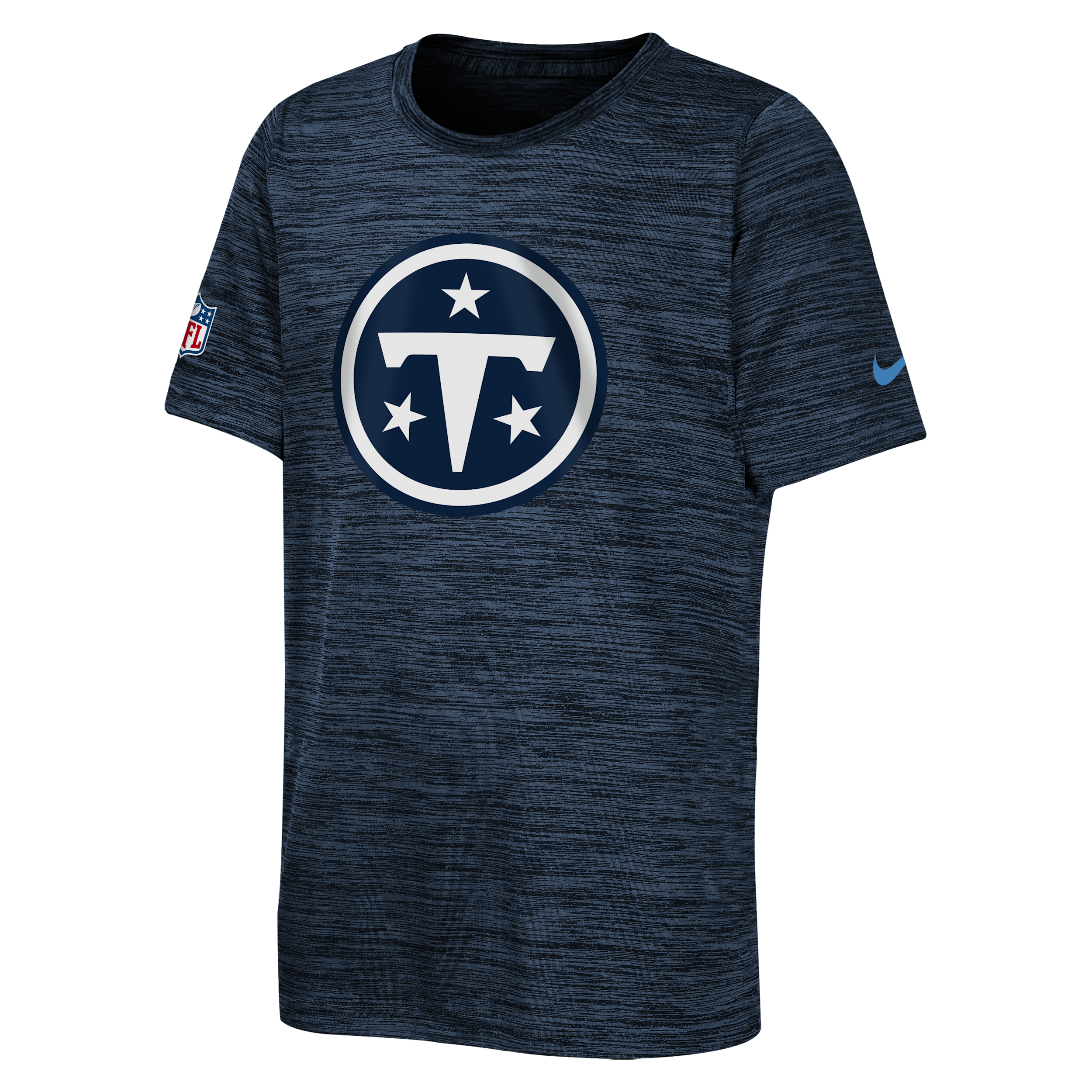 Tennessee Titans Rivalries Collection Sideline Velocity Big Kids' Nike Dri-FIT NFL T-Shirt in Blue | Z1B7NFSQTTN-000