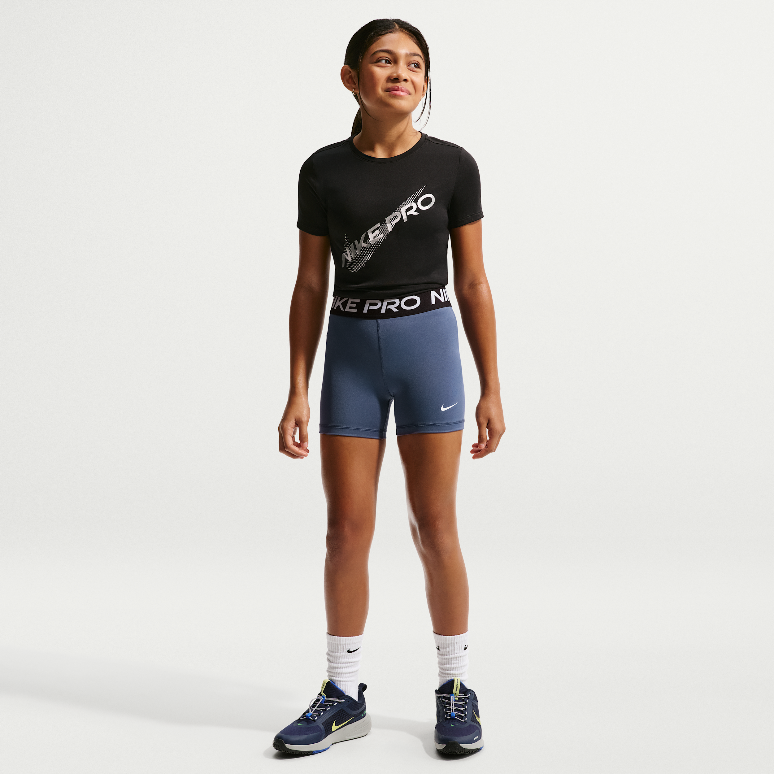 Women's Nike Pro Girls' Shorts in Blue | DA1033-492