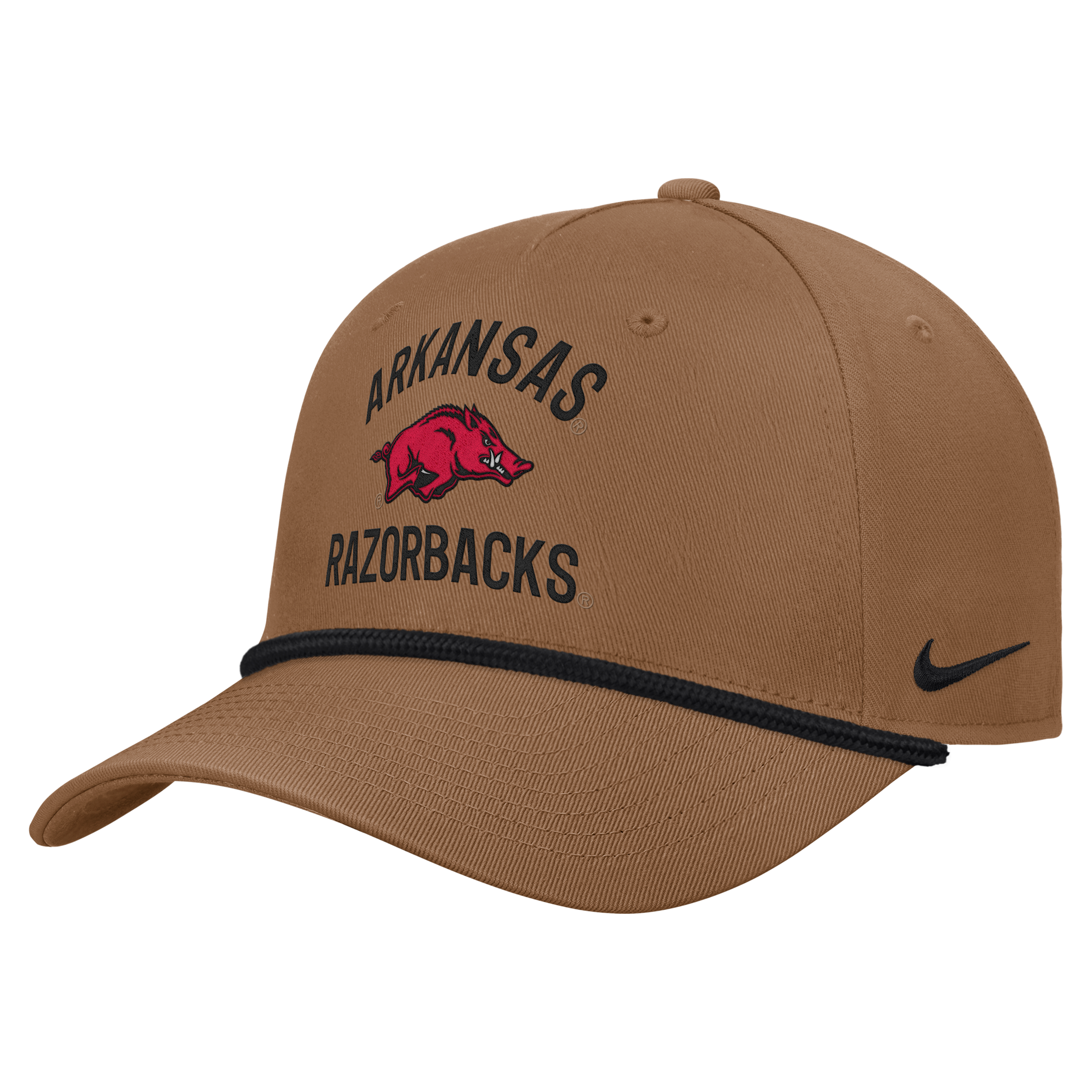 Arkansas 2026 Military Appreciation Rope Rise Nike Men's College Adjustable Hat in Brown | C16829C750ARKS-ALB
