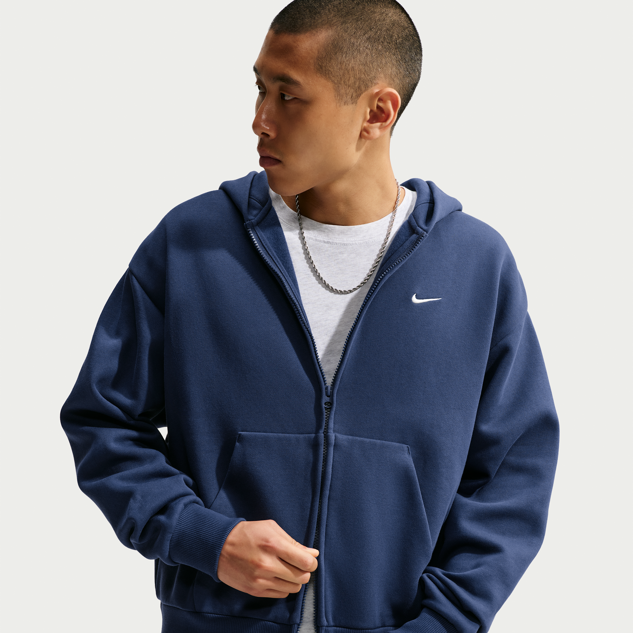 Nike Men's Solo Fleece Full-Zip Hoodie in Blue | IX1928-410