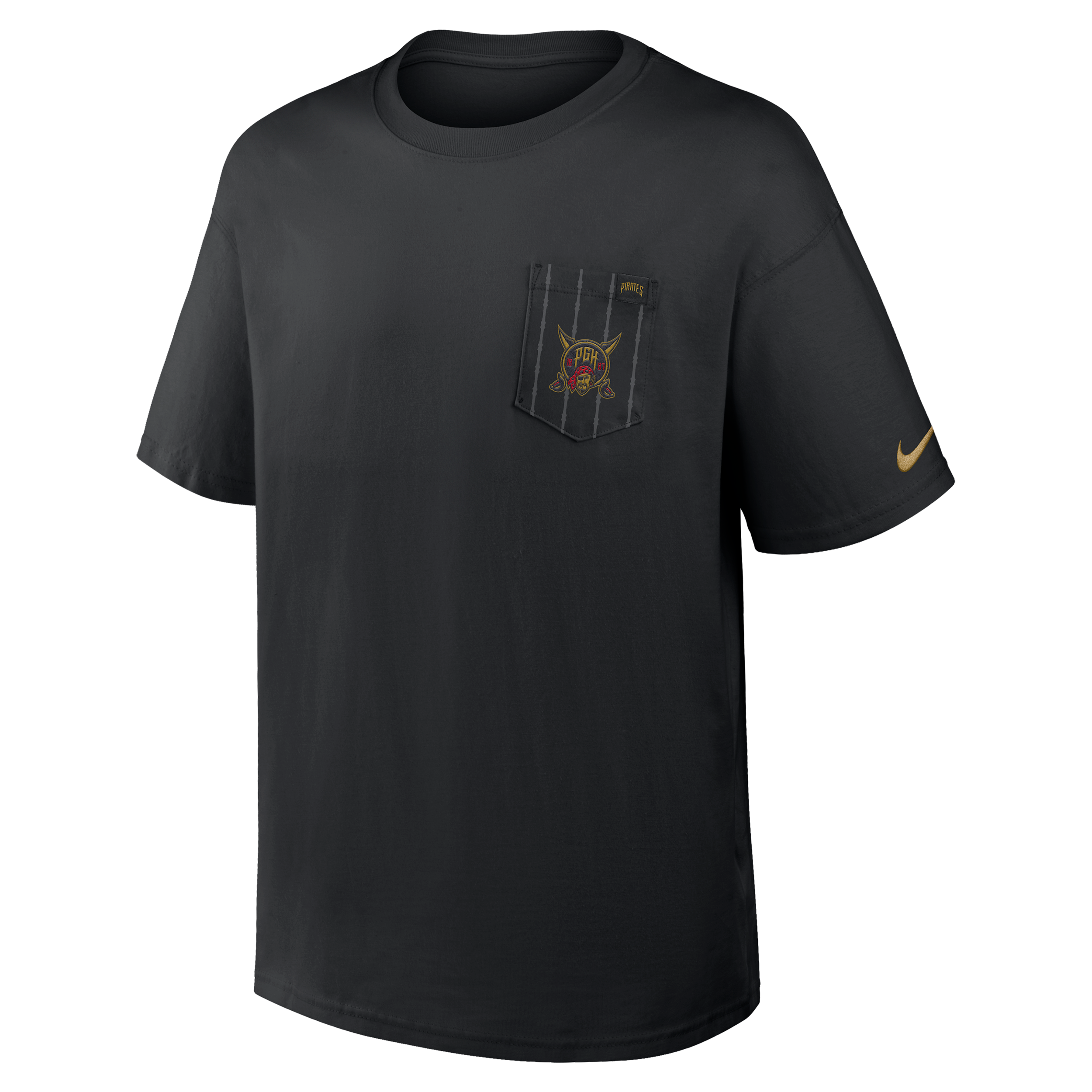Pittsburgh Pirates City Connect 2-Hit Max90 Pocket Nike Men's MLB T-Shirt in Black | 04T700APTB-QUY