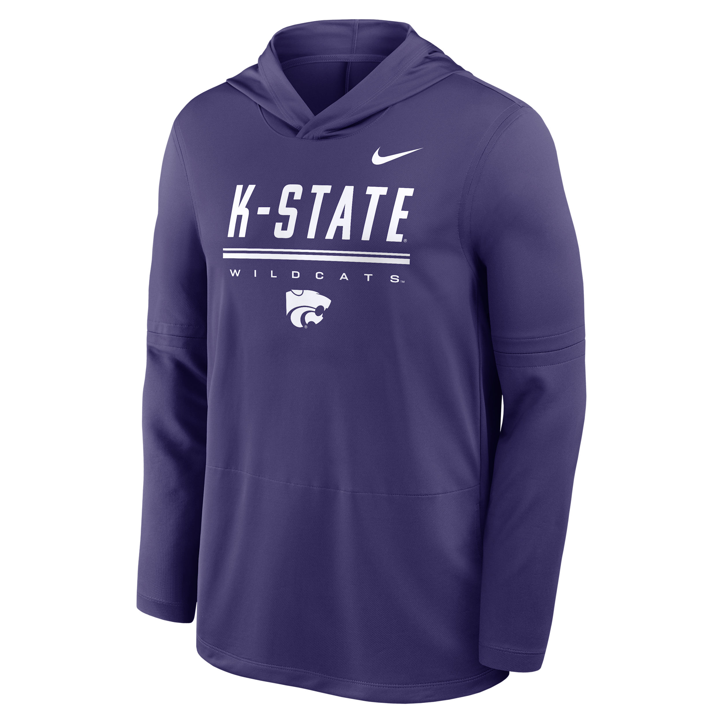 Kansas State Sideline Nike Men's Dri-FIT College Long-Sleeve Hooded Top in Purple | IV7828-566