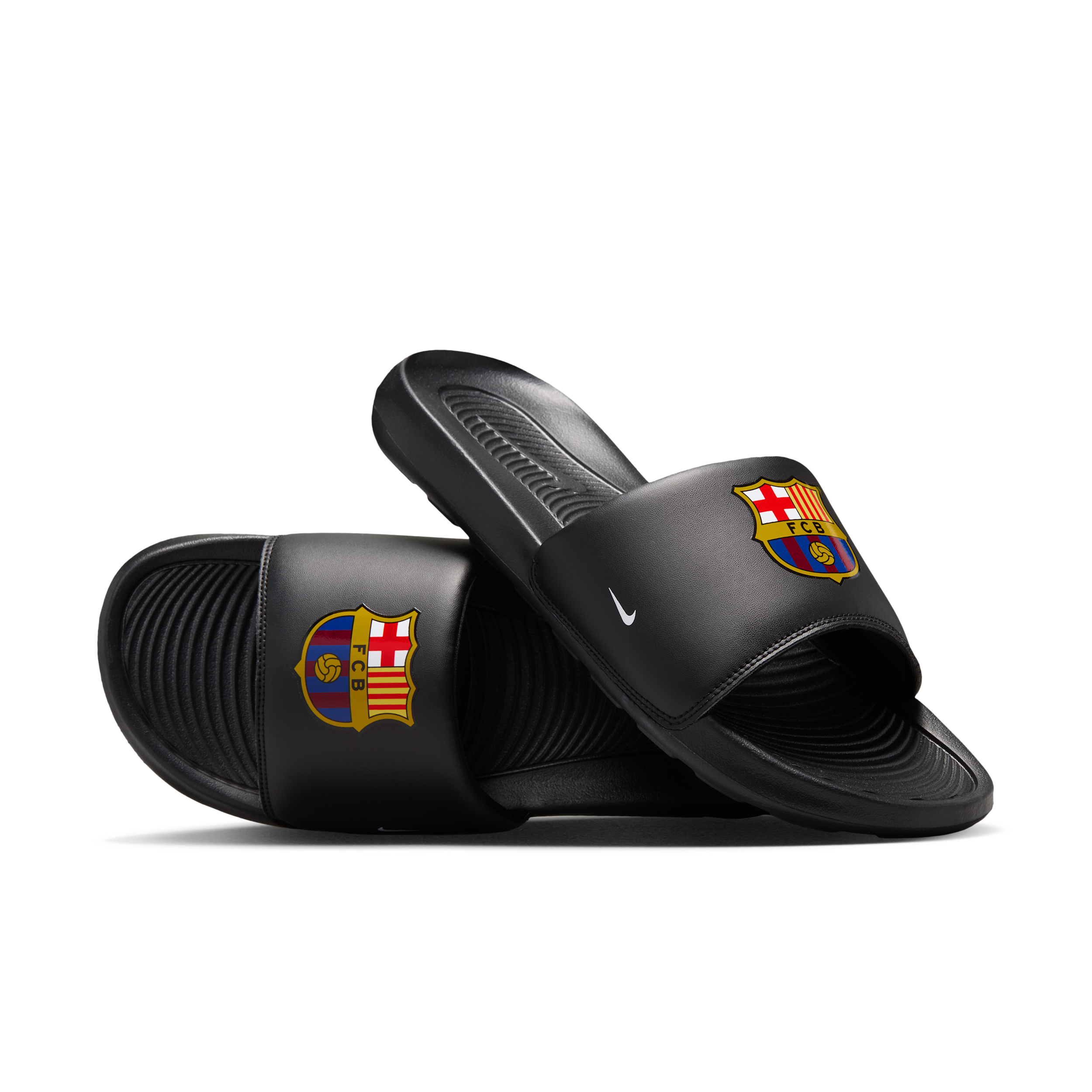 FC Barcelona Victori One Nike Men's Soccer Slides in Black | IX3944-001