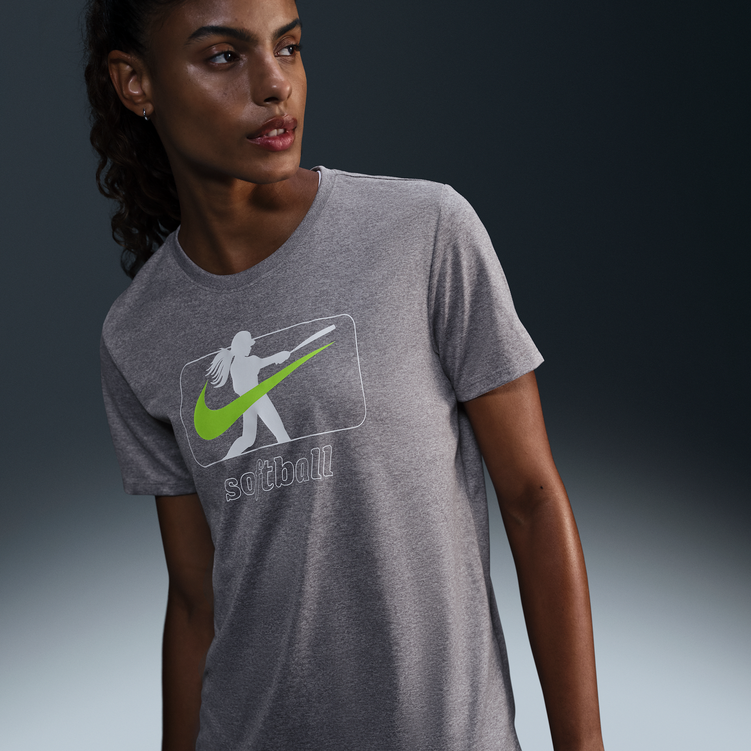 Nike Women's Dri-fit Softball T-shirt In Grey
