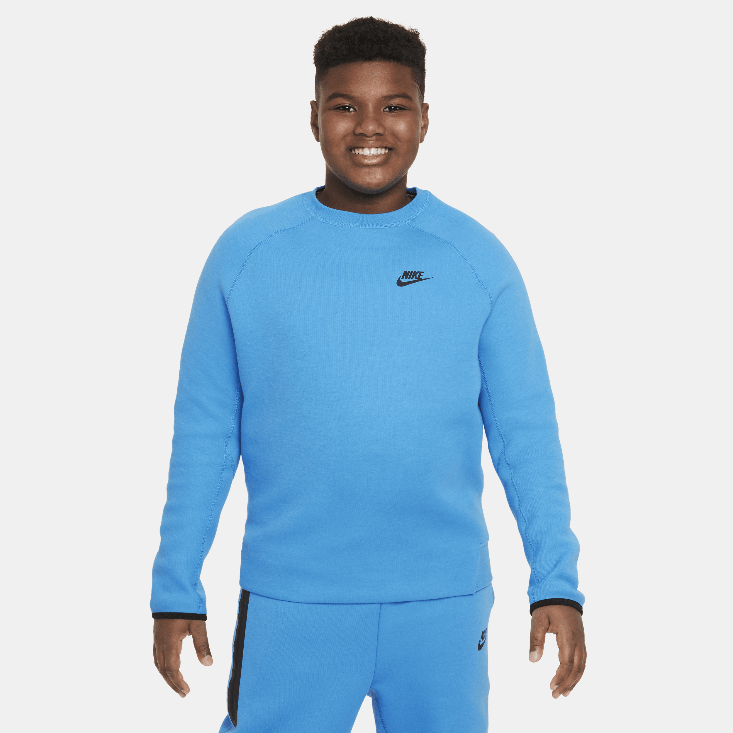 Nike Sportswear Tech Fleece Big Kids' (boys') Sweatshirt (extended Size) In Blue