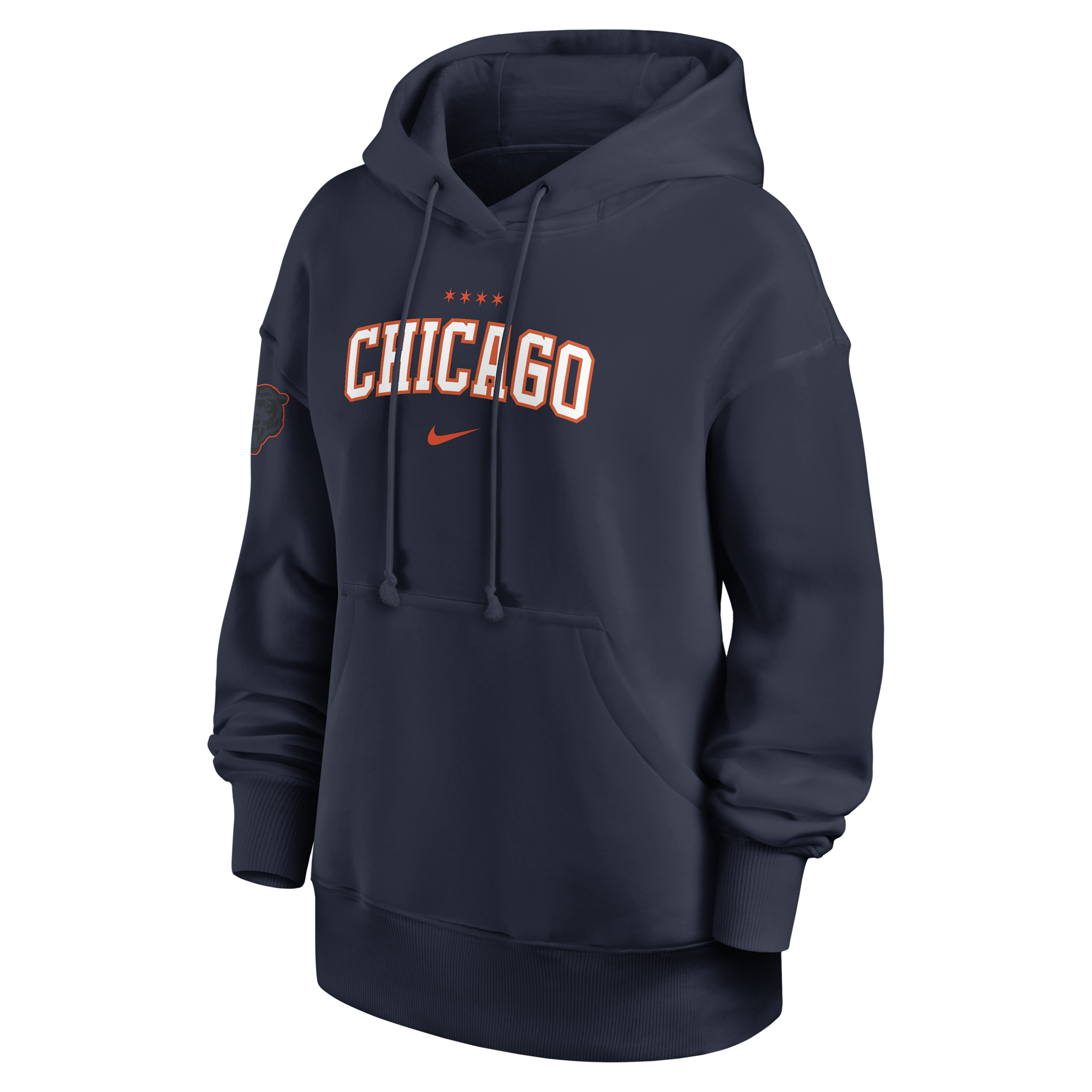 Chicago Bears Rivalries Collection Phoenix Nike Women's NFL Oversized Pullover Hoodie in Blue | 01N541L7Q-SV1