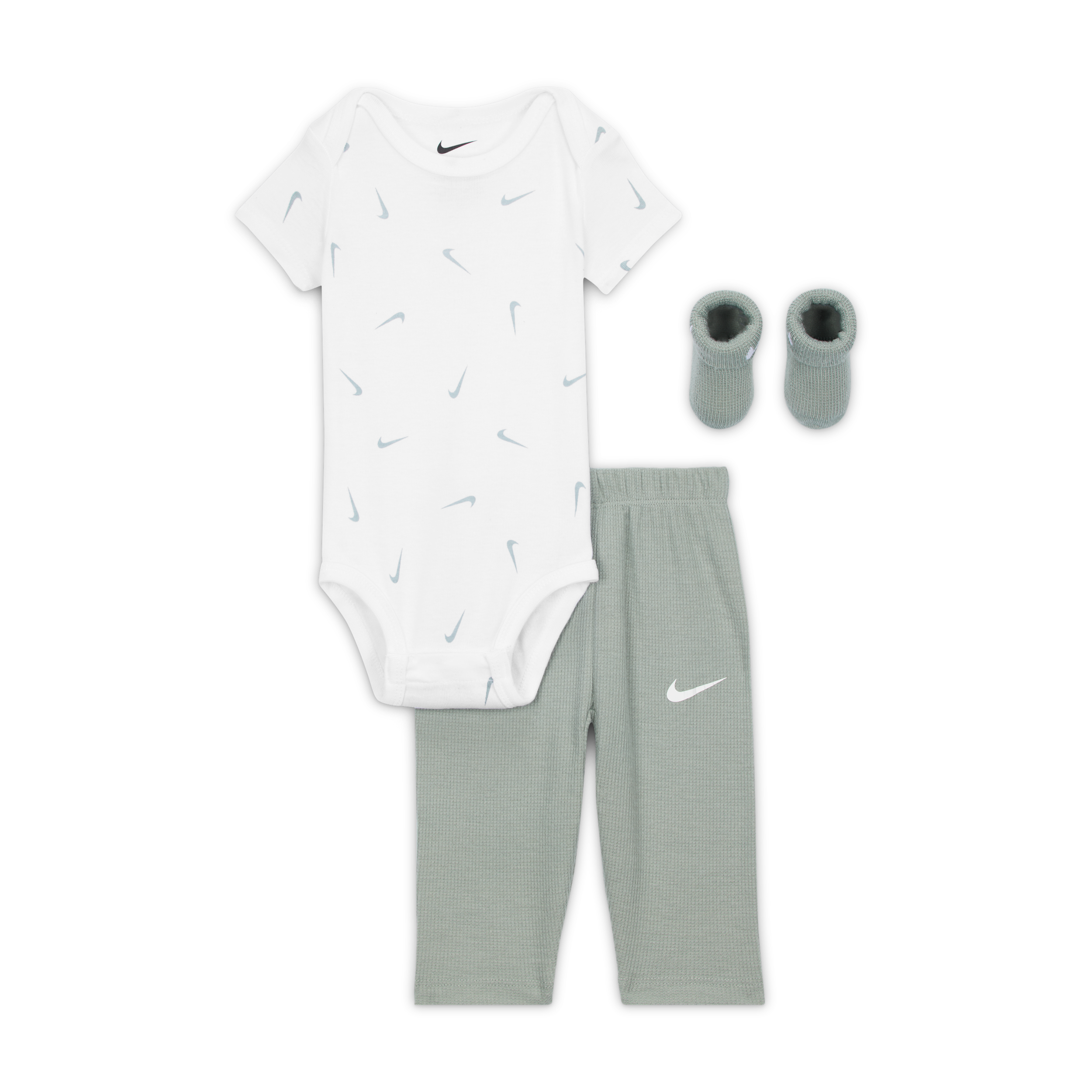 Nike Baby 3-piece Bodysuit And Waffle Pants Set In Green