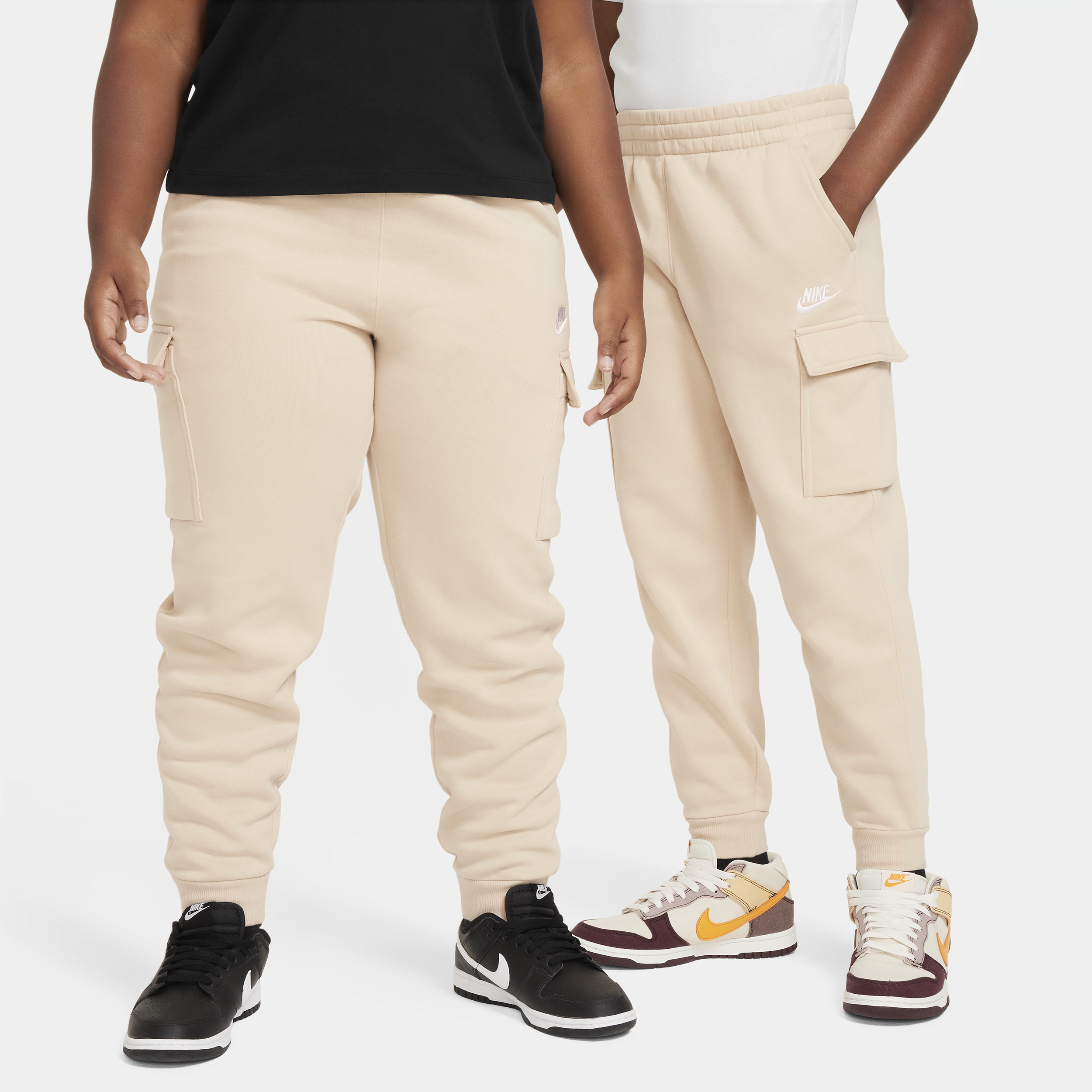 Nike Sportswear Club Fleece Big Kids' Cargo Pants (extended Size) In Brown