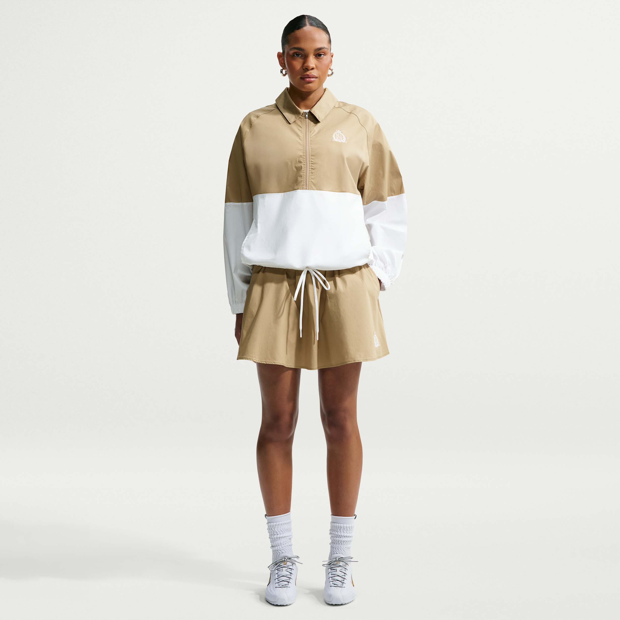 Women's Nike Sportswear Mid-Rise Poplin Mini Skirt in Brown | IV4978-297