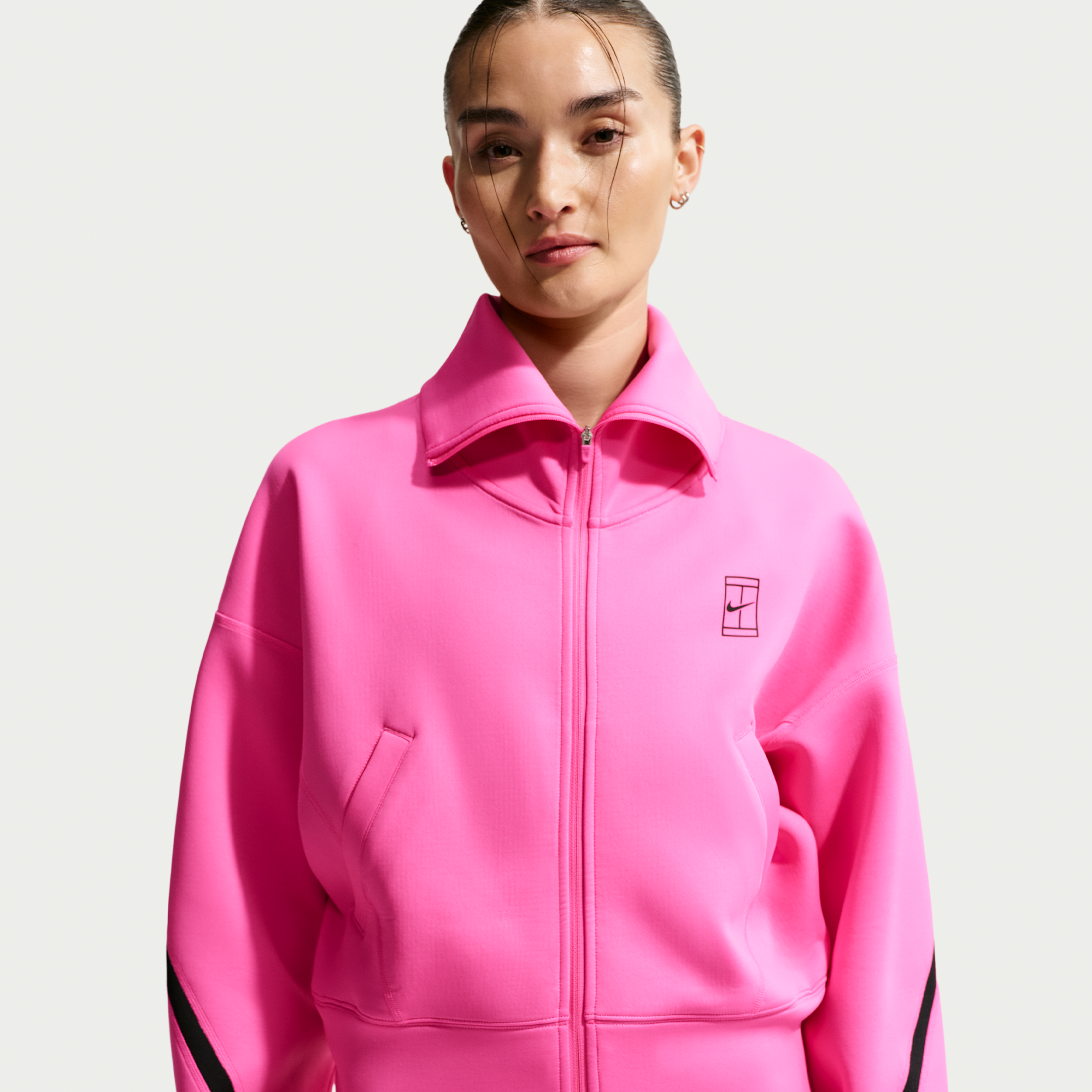 Nike Women's Advantage Dri-FIT Full-Zip Tennis Jacket in Pink | IB0776-617
