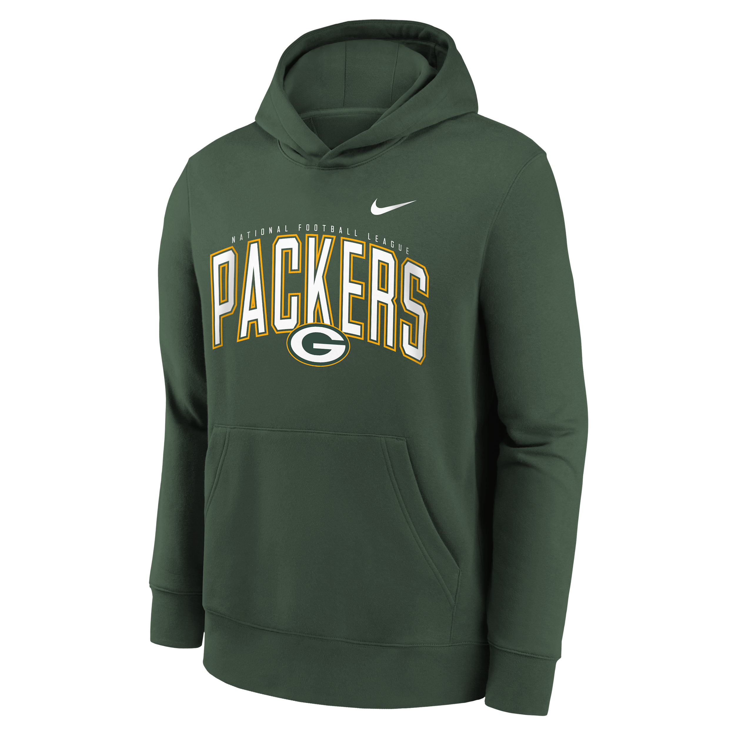 Green Bay Packers Essentials Club Logo Arch Big Kids' Nike NFL Pullover Crew in Green | Z1B7NFQQPCK-NCO