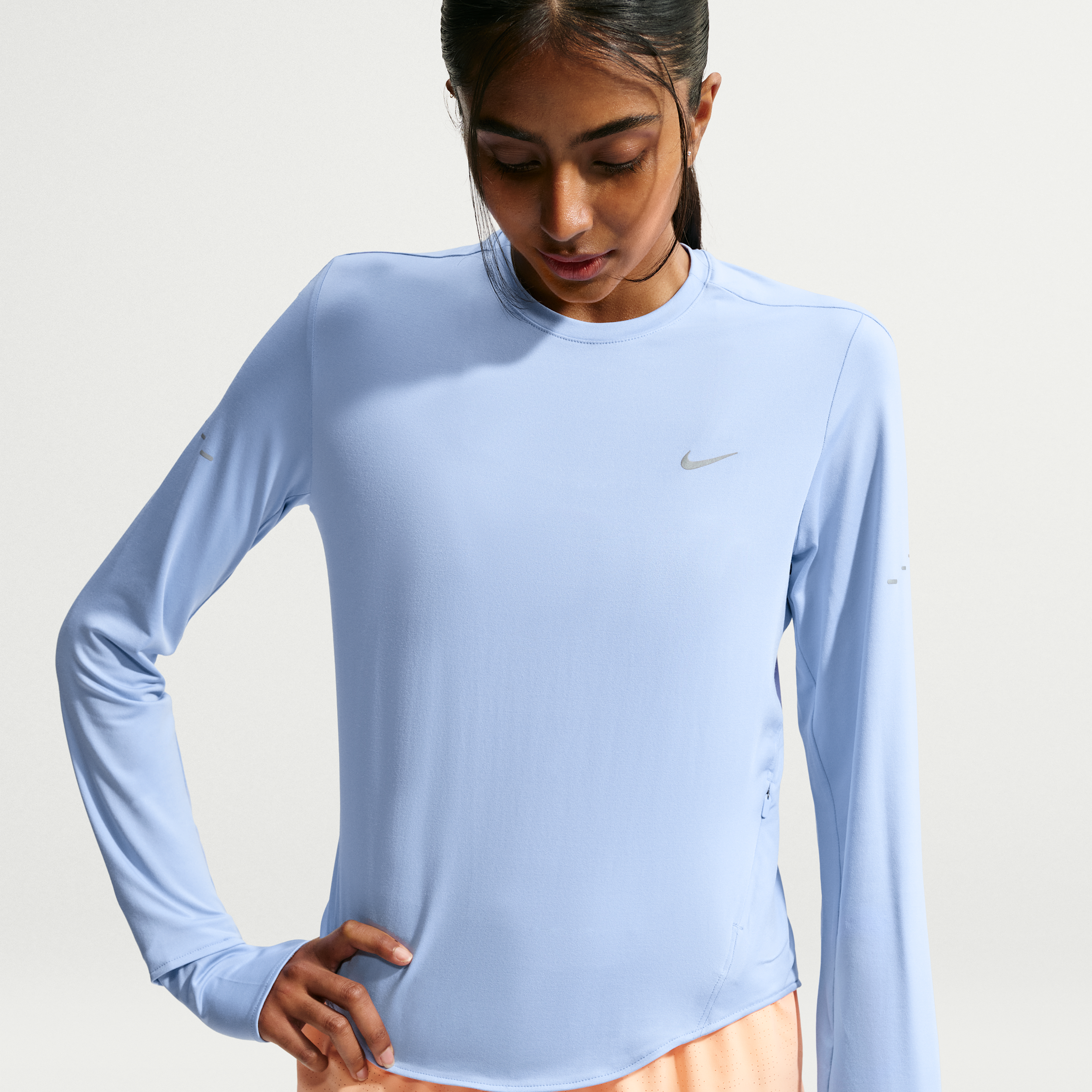 Nike Women's Swift Dri-FIT UV Long-Sleeve Crew-Neck Running Top in Blue | HQ0503-468