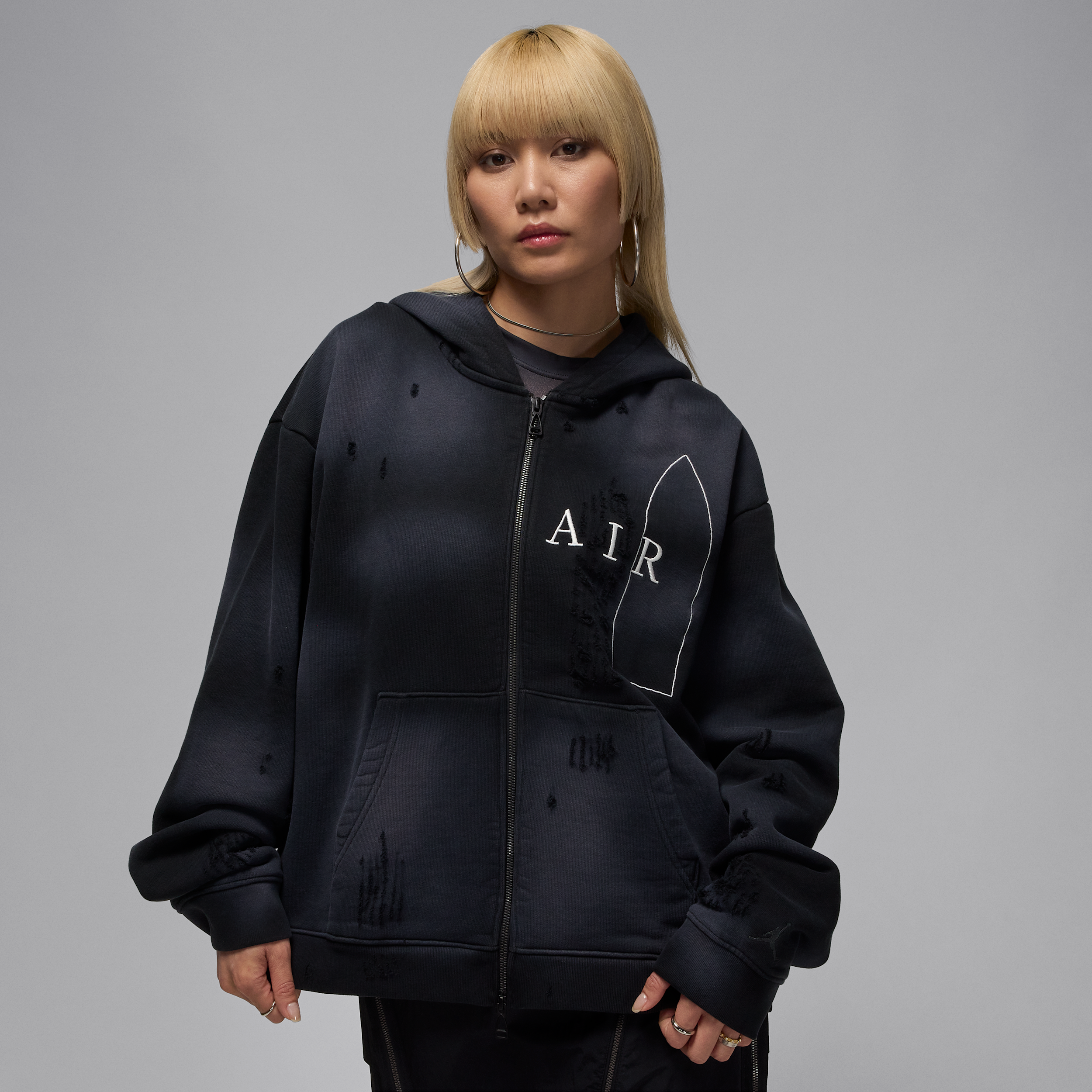 Jordan Women's X Tã©la Full-zip Hoodie In Black