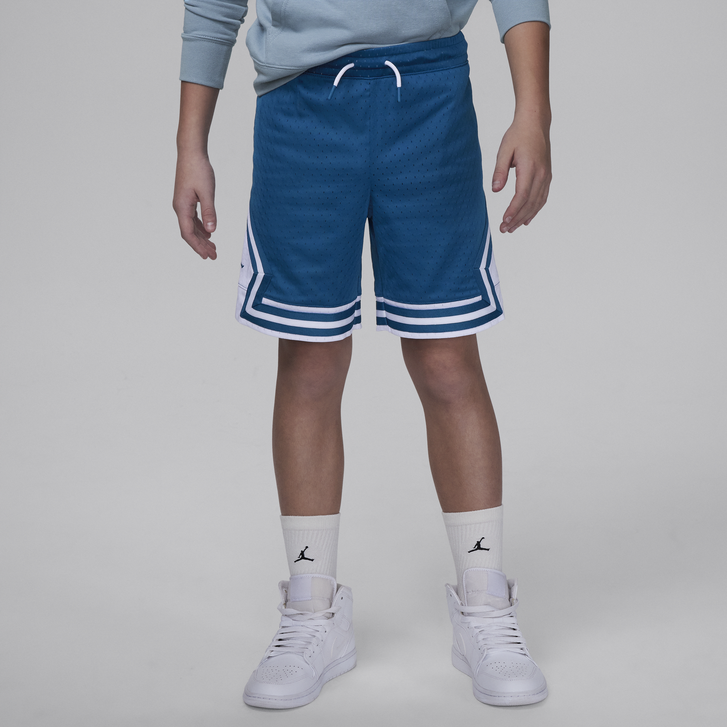 Shop Jordan Air Big Kids' Dri-fit Diamond Shorts In Blue
