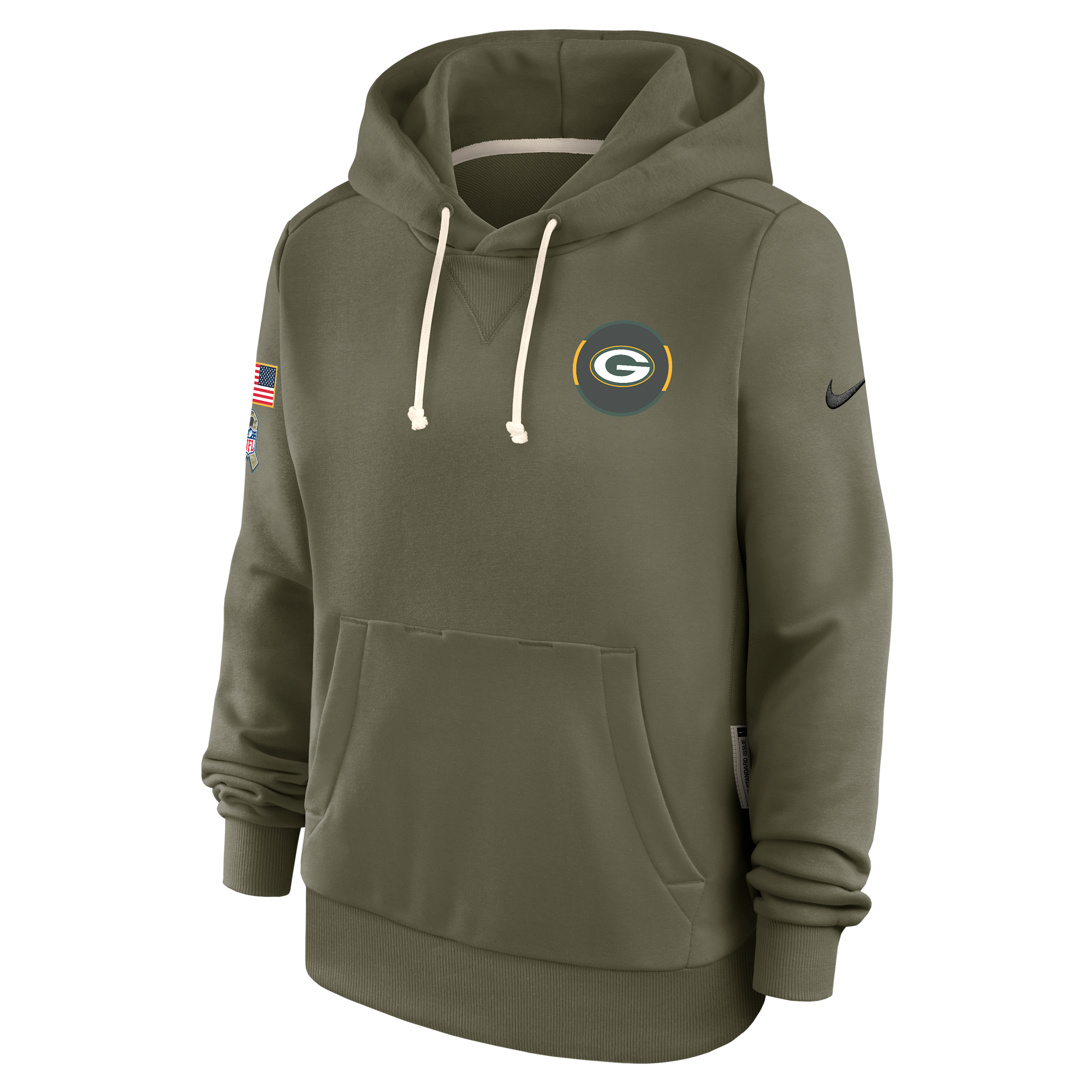 Nike Green Bay Packers Salute To Service Sideline  Women's Dri-fit Nfl Pullover Hoodie In Brown