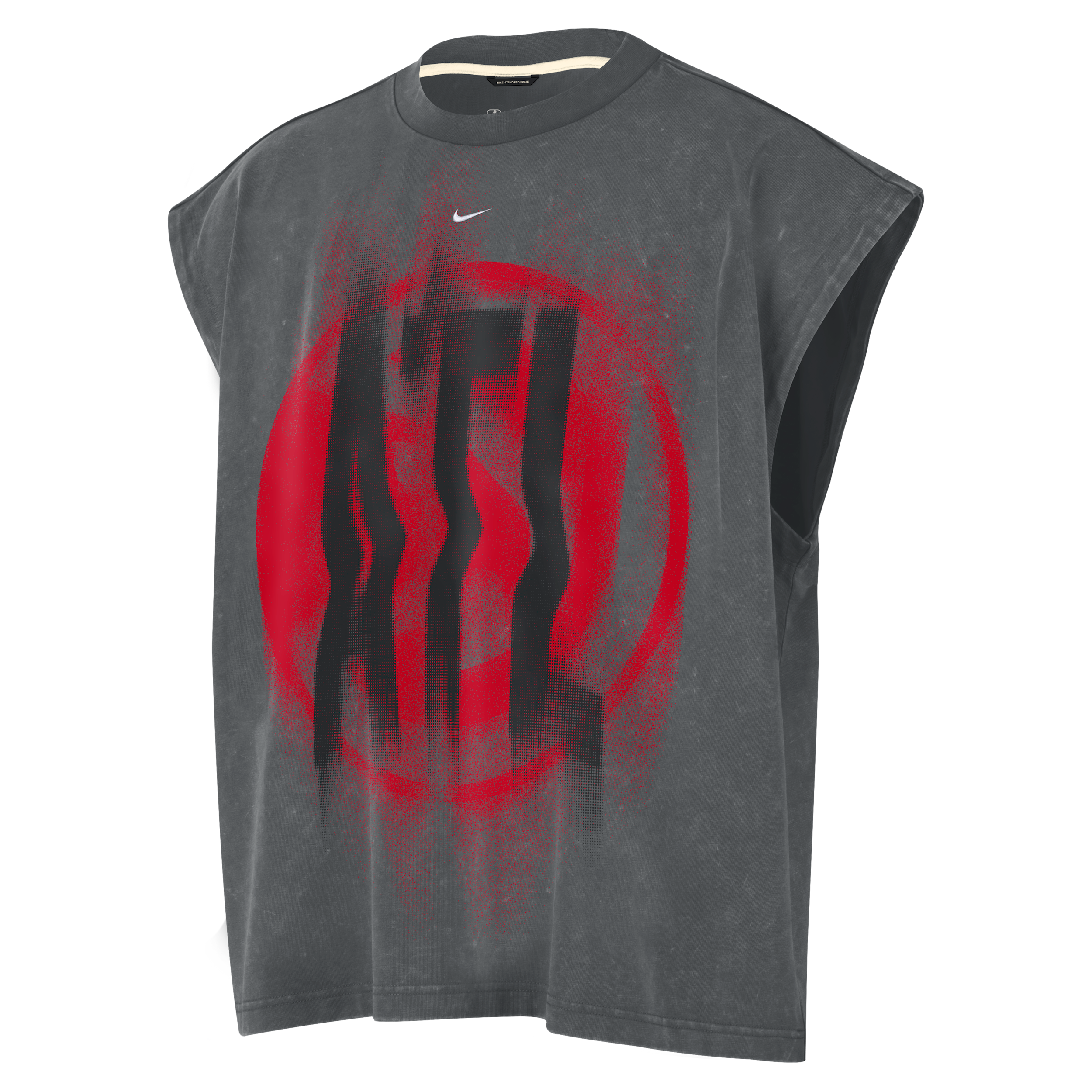 Nike Men's Charcoal/ White Atlanta Hawks Pregame Sleveless Icon Tank T- Shirt - Charcoal, White