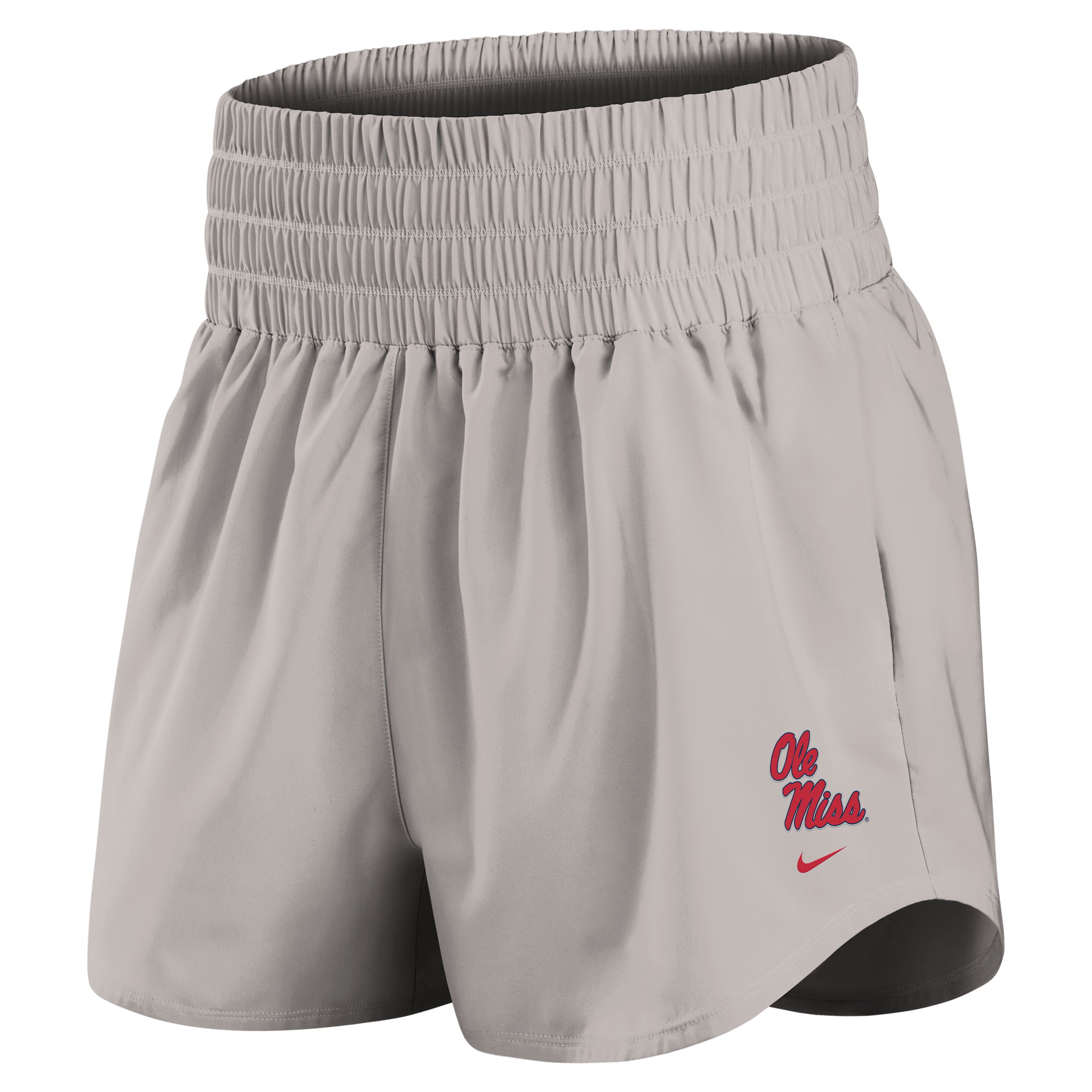 Ole Miss Primary Logo One Nike Women's Dri-FIT College Shorts in Grey | IM0069-014