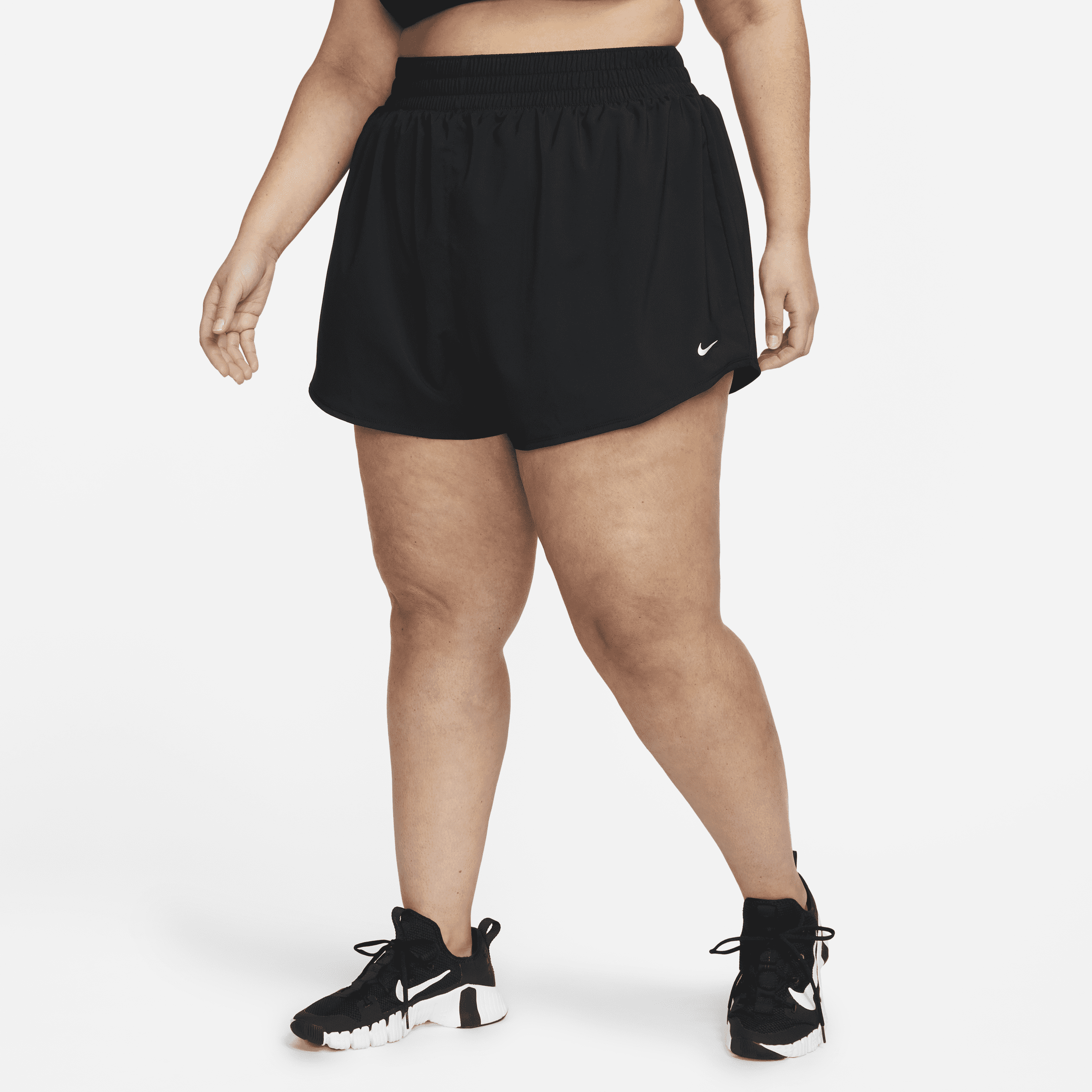 Nike Women's Dri-fit One High-waisted 3" Brief-lined Shorts (plus Size) In Black
