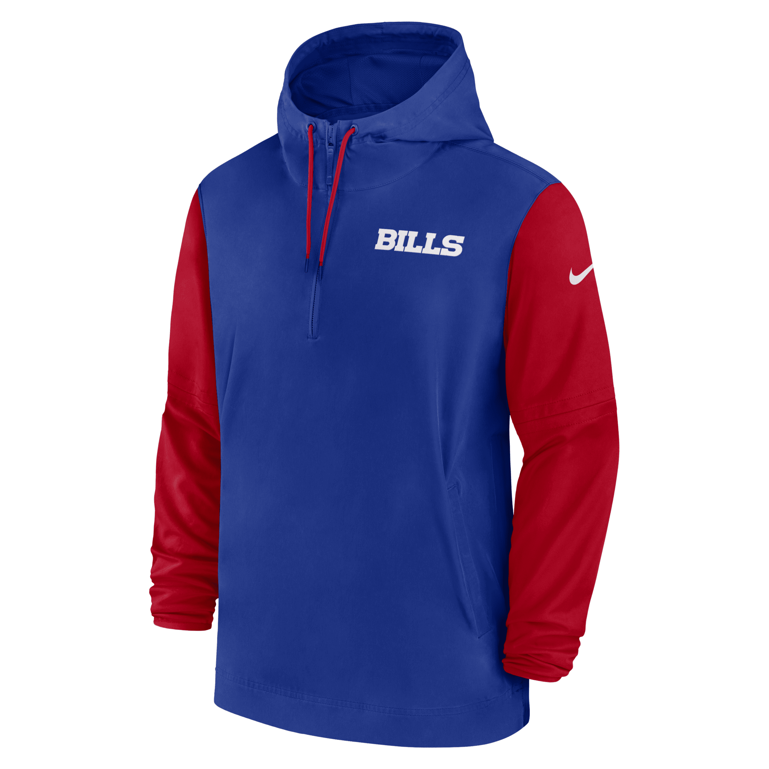Nike Men's Royal/Red Buffalo Bills 2024/25 Sideline Pre-Game Player 1/2-Zip Hoodie Jacket - Royal, Red