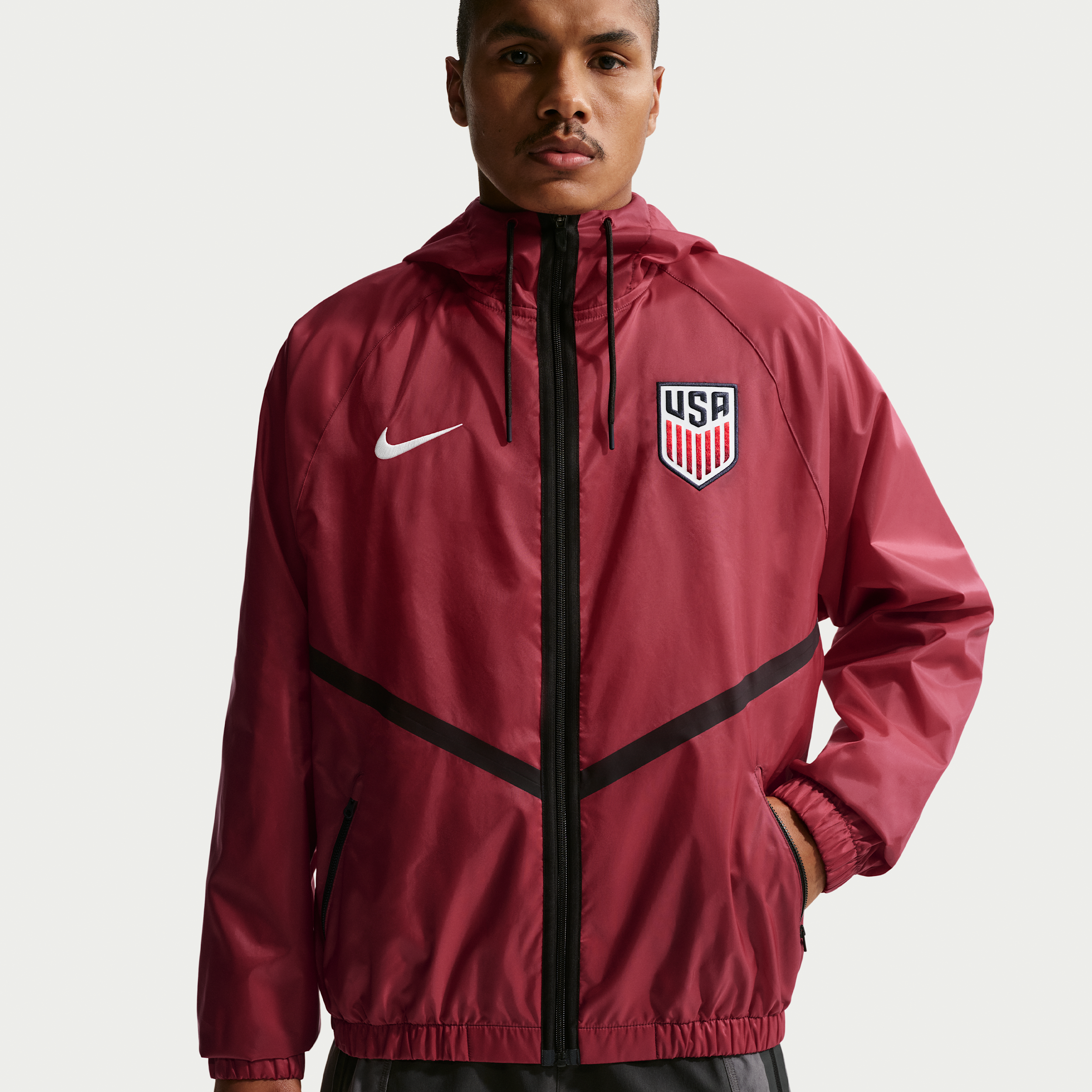 USMNT Nike Men's Dri-FIT Soccer Anthem Jacket in Red | IH1632-677