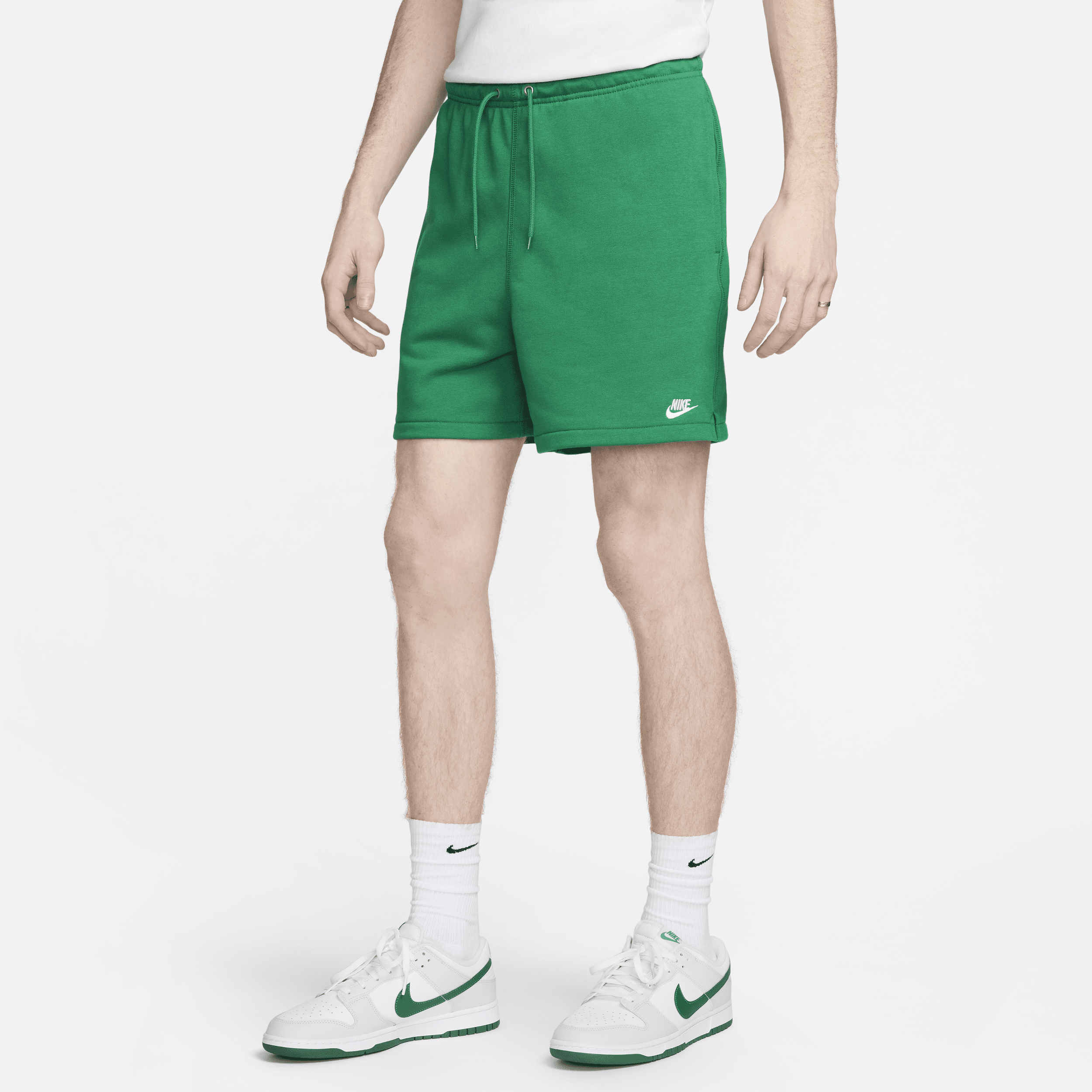Shop Nike Men's Club French Terry Flow Shorts In Green