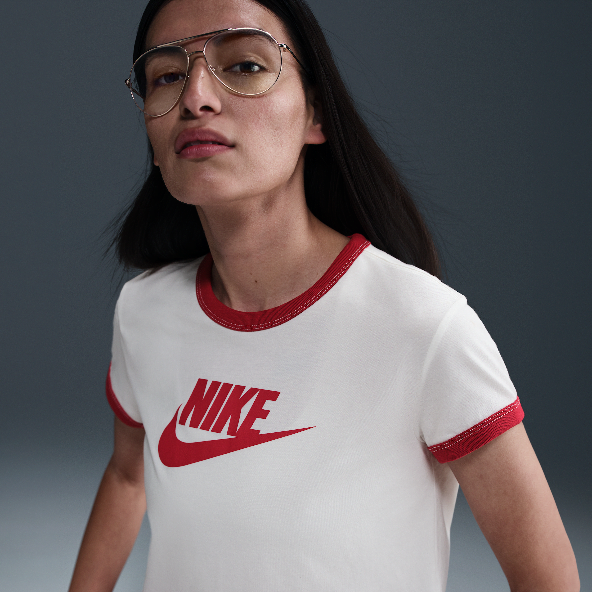 Nike Women's  Sportswear Short-sleeve Ringer T-shirt In White