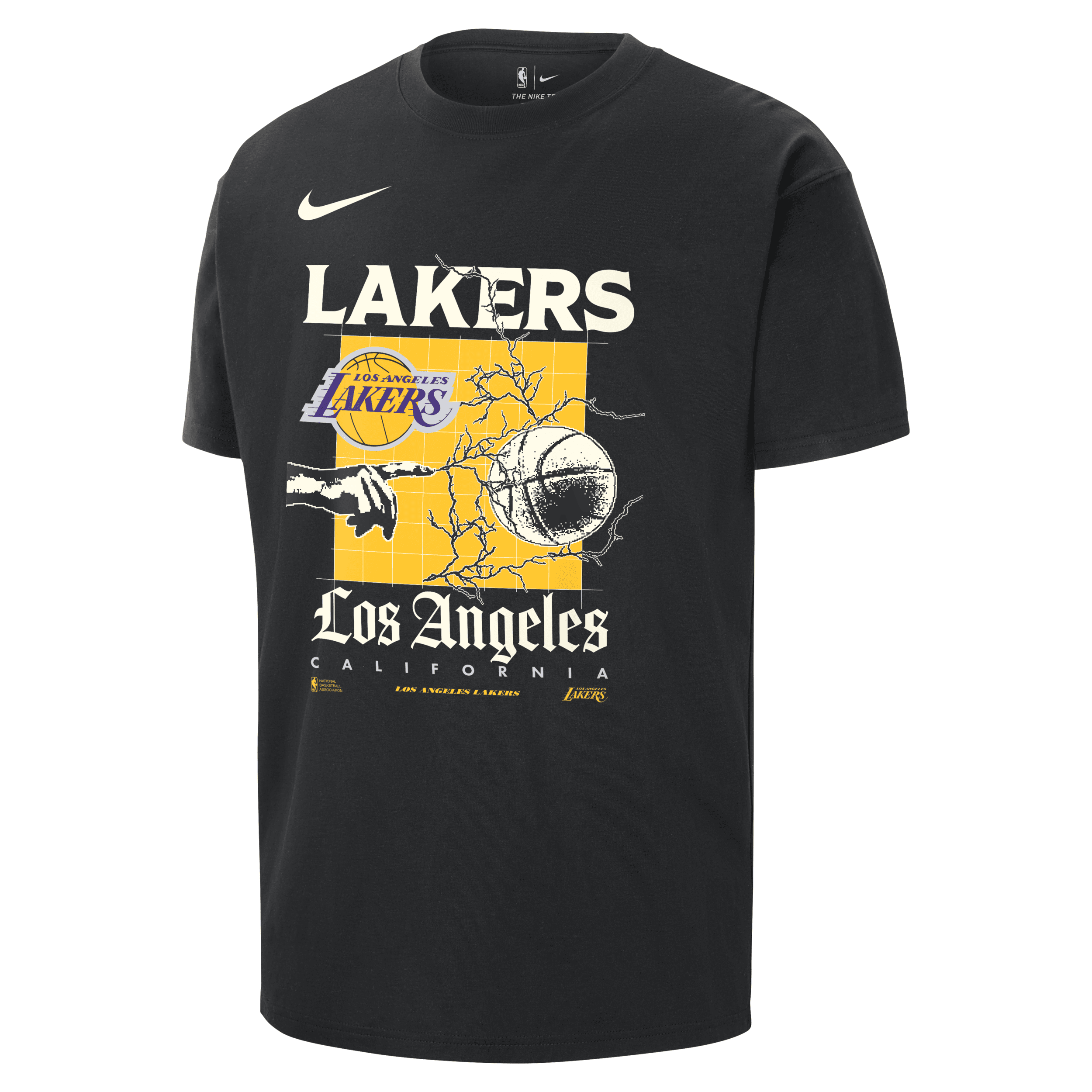 Nike Los Angeles Lakers Courtside  Men's Nba Max90 T-shirt In Black