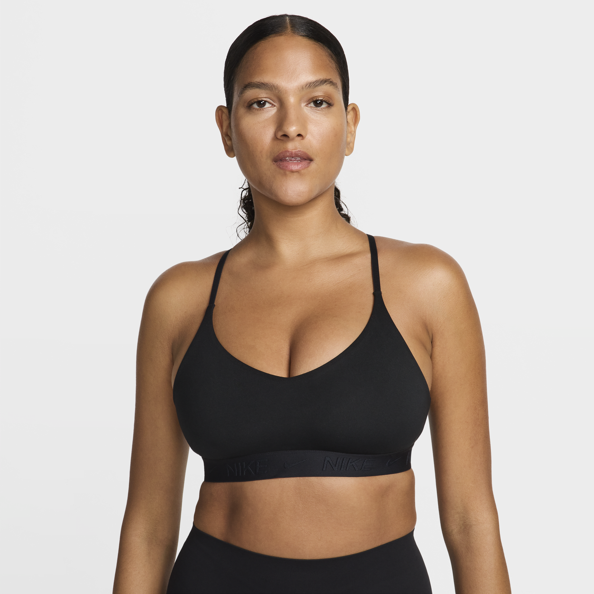 Shop Nike Women's Indy Light Support Padded Adjustable Sports Bra In Black