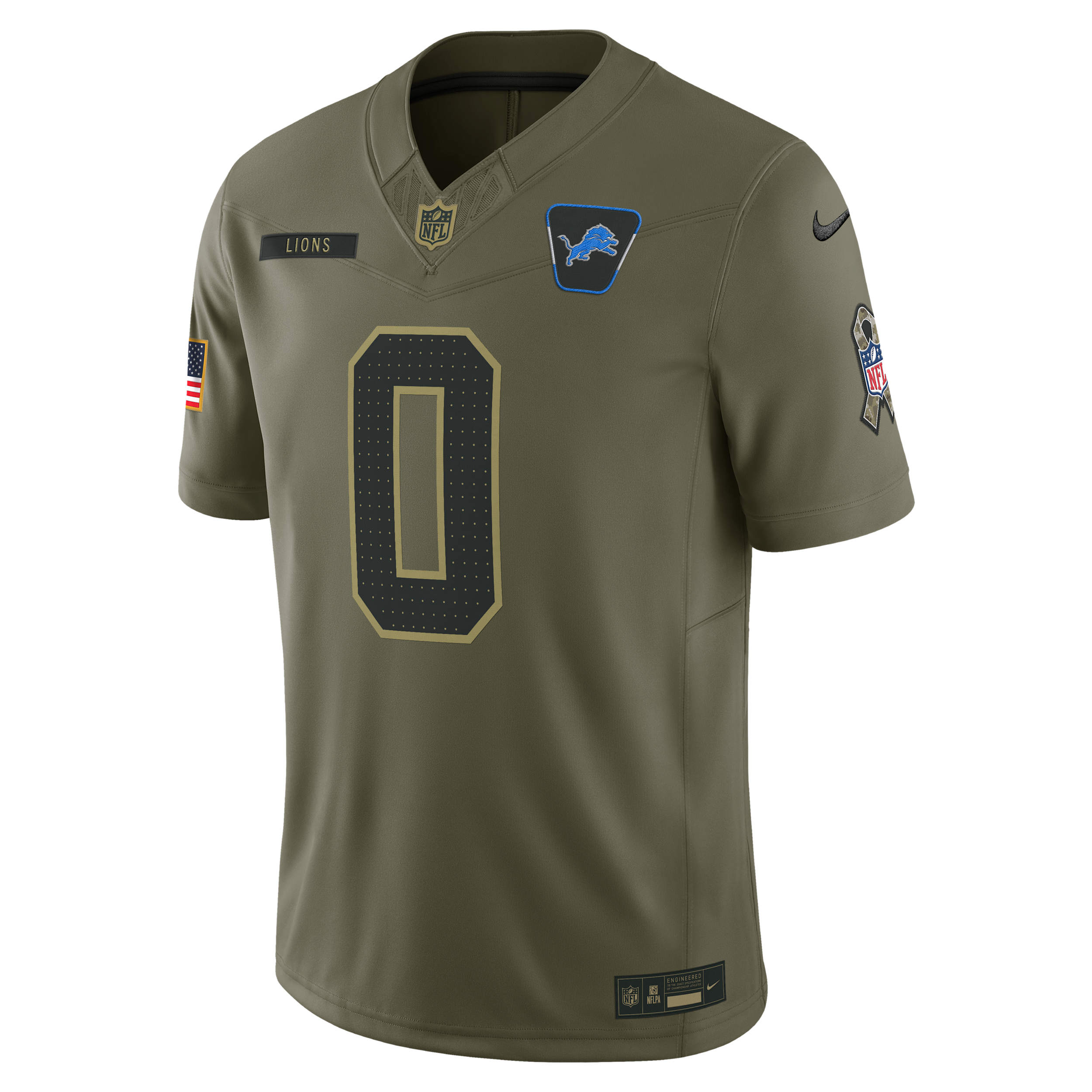 Nike Jahmyr Gibbs Detroit Lions Salute To Service  Men's Dri-fit Nfl Limited Jersey In Brown