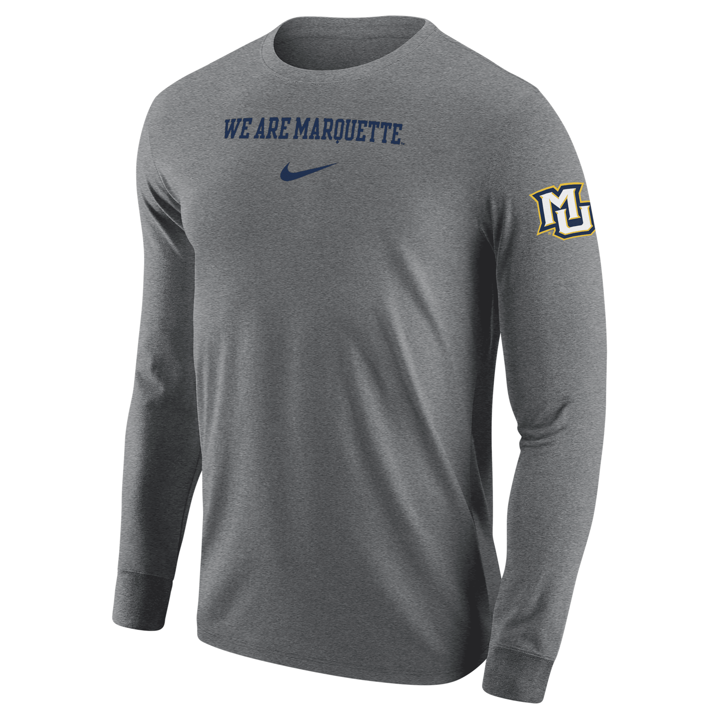 Shop Nike Marquette  Men's College Long-sleeve T-shirt In Grey