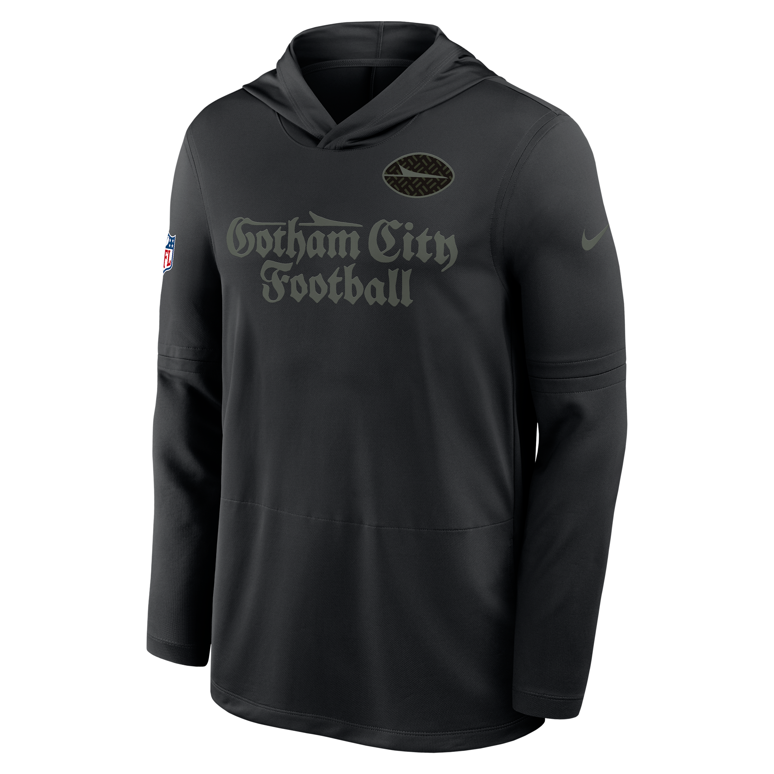 Nike New York Jets Rivalries Collection Sideline  Men's Dri-fit Nfl Long-sleeve Hooded Top In Black