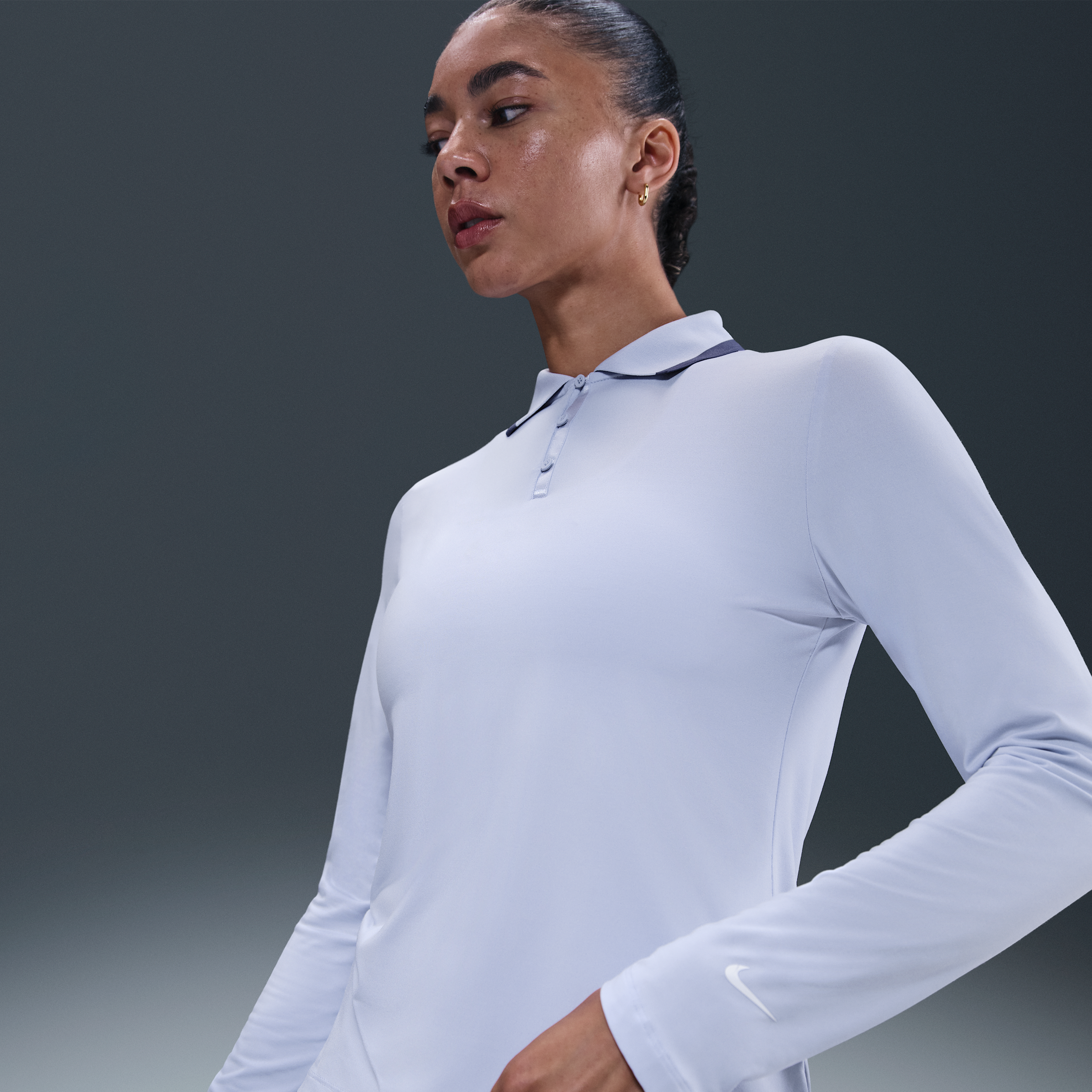 Nike Women's Tour Dri-fit Uv Protection Long-sleeve Golf Polo In White