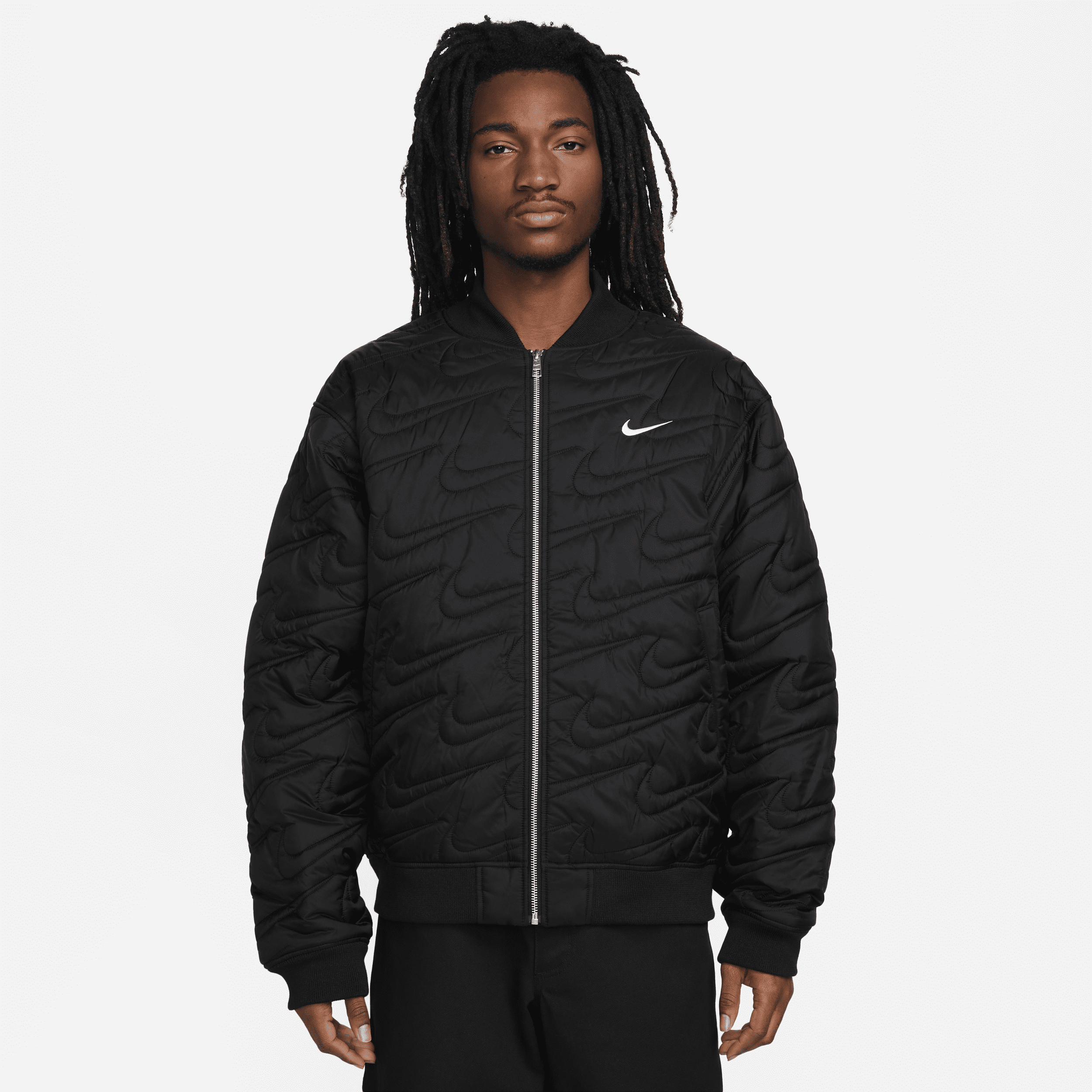 Nike Men's  Sportswear Swoosh Quilted Jacket In Black