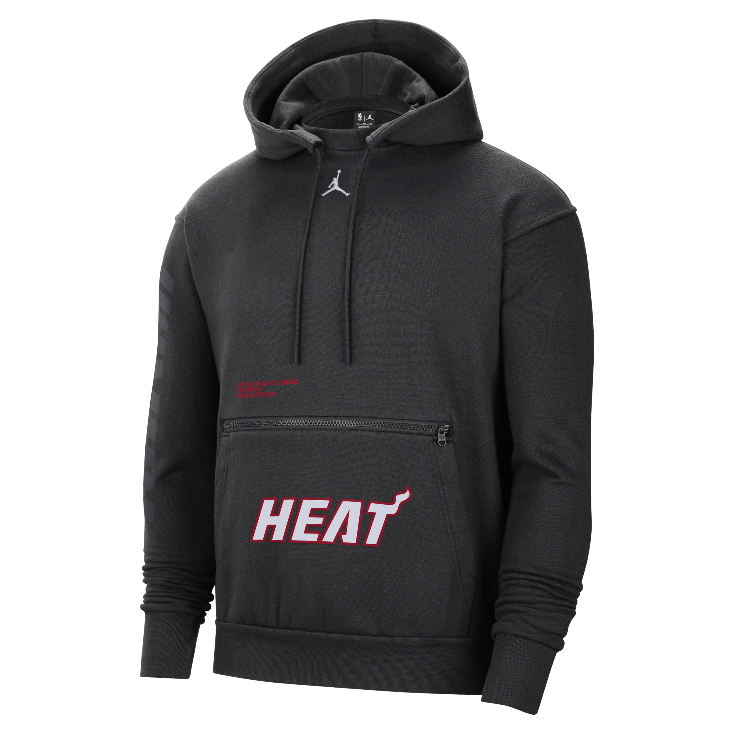 Jordan Men's Miami Heat Courtside Statement Edition  Nba Fleece Pullover Hoodie In Black