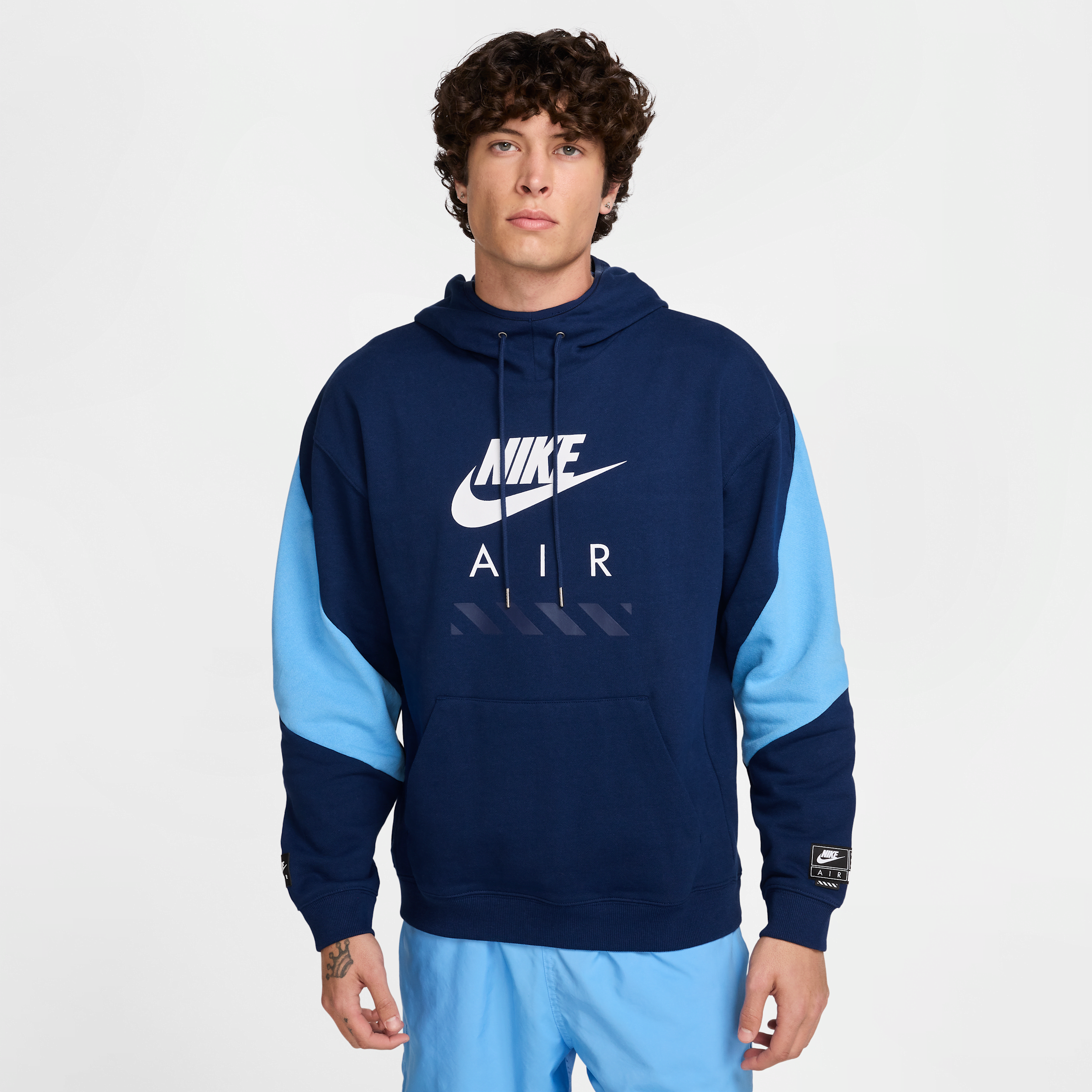 Nike Men's Air Fleece Pullover Hoodie In Blue