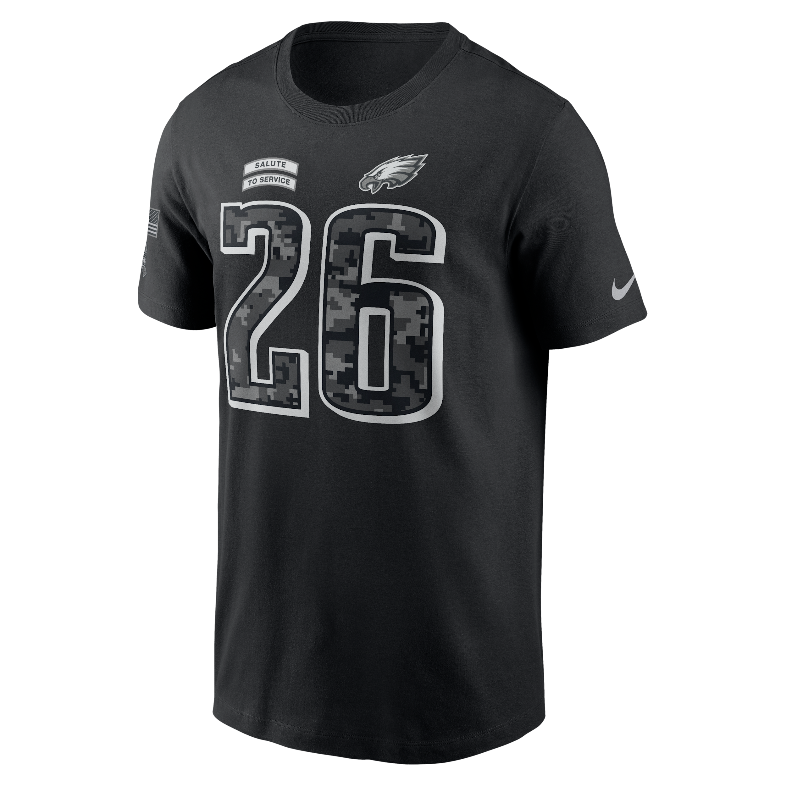Saquon Barkley Philadelphia Eagles Salute to Service Nike Men's NFL T-Shirt in Black | N19900AF3R-RUW