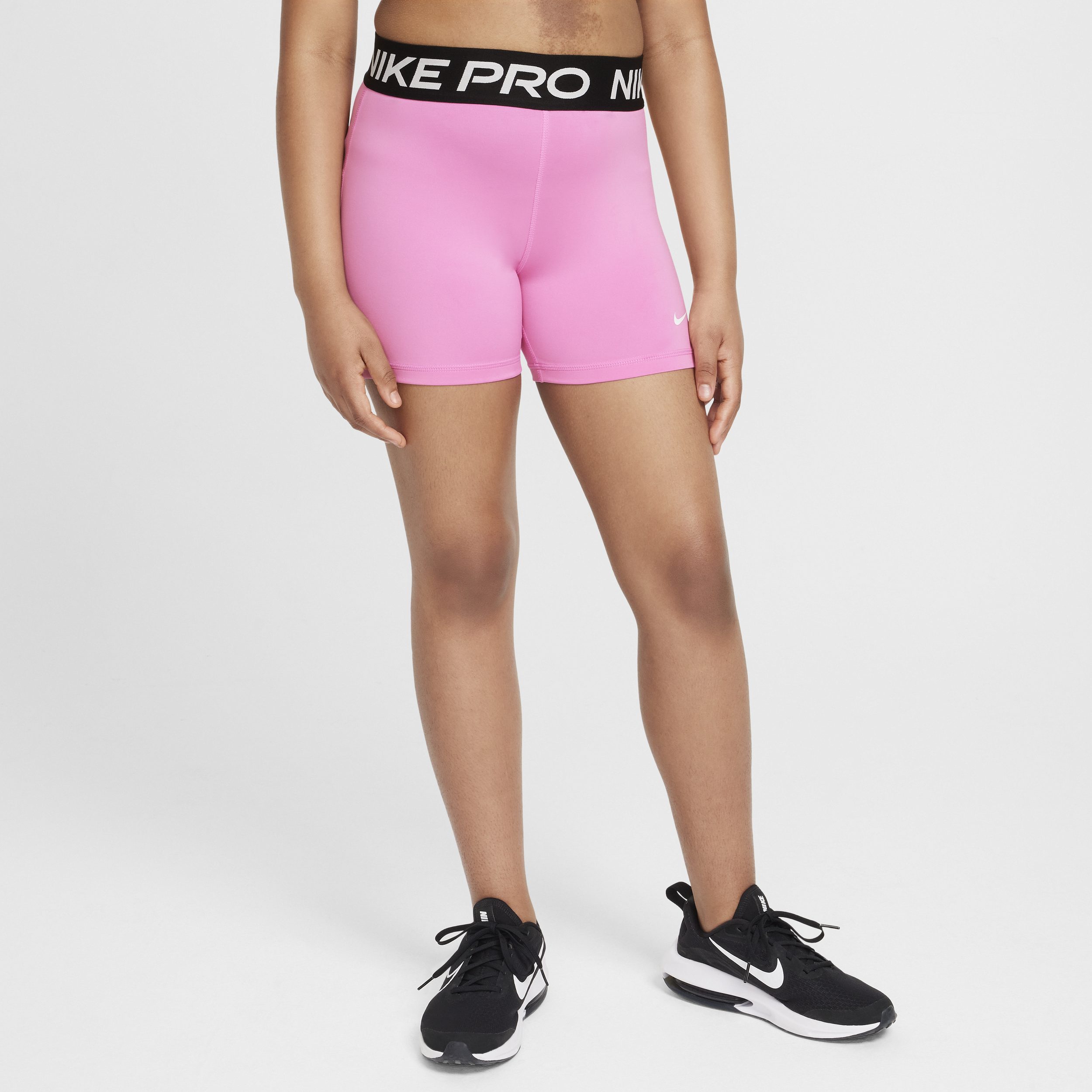 Shop Nike Pro Dri-fit Big Kids' (girls') Shorts (extended Size) In Red