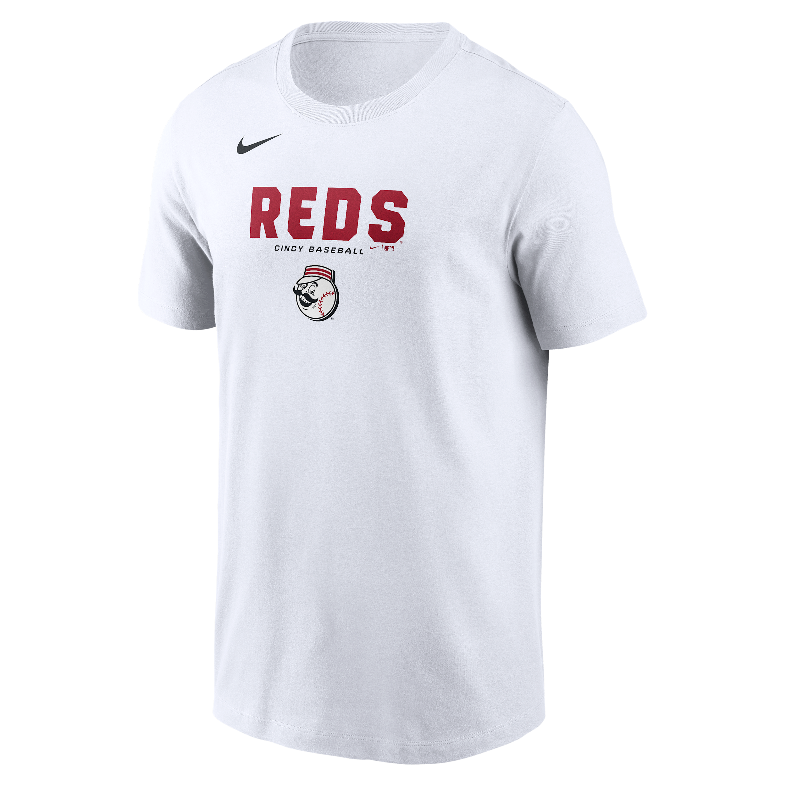 Cincinnati Reds Bold Team Name Nike Men's MLB T-Shirt in White | N19910ARED-D31