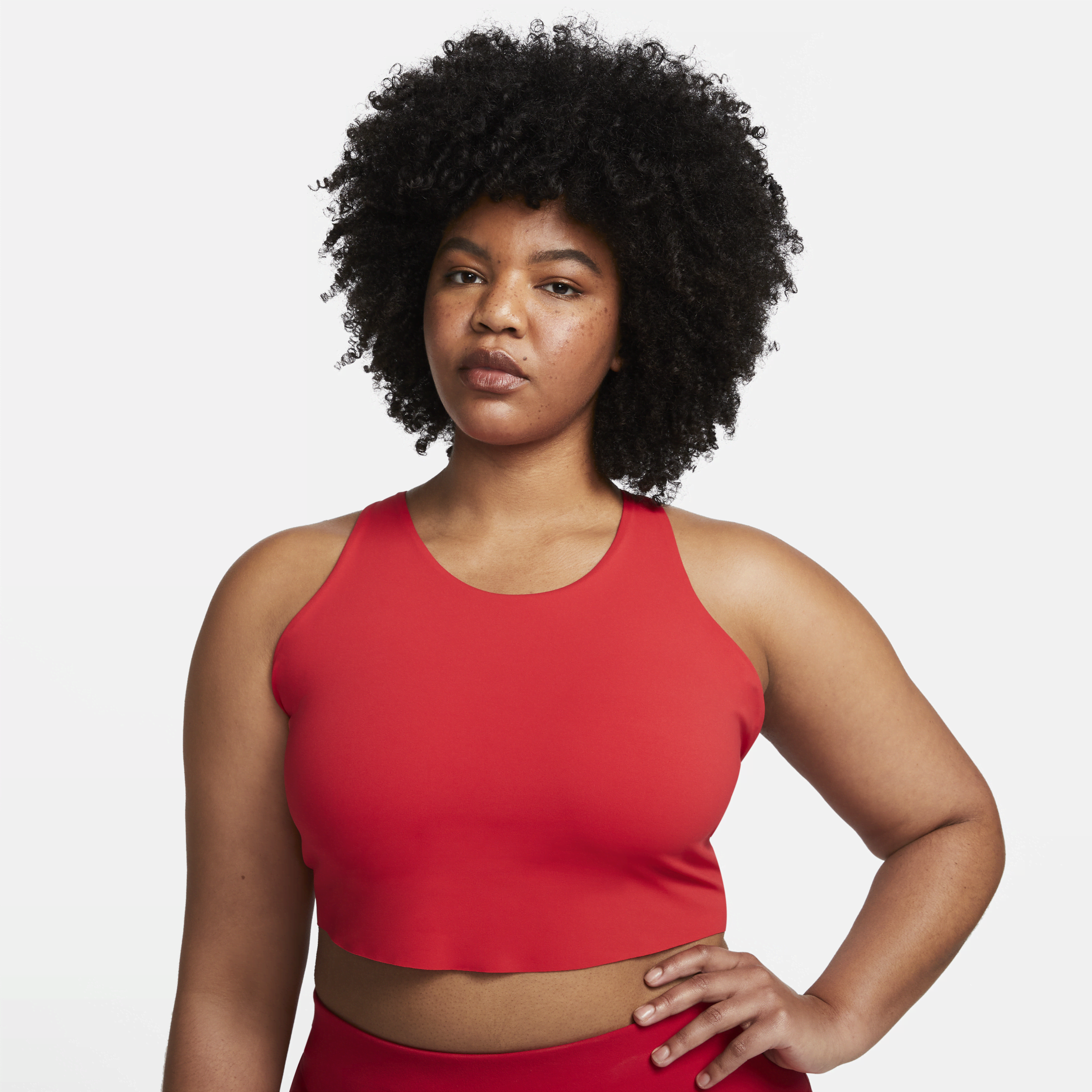 Nike Women's Yoga Drifit Luxe Shelfbra Cropped Tank Top (plus Size