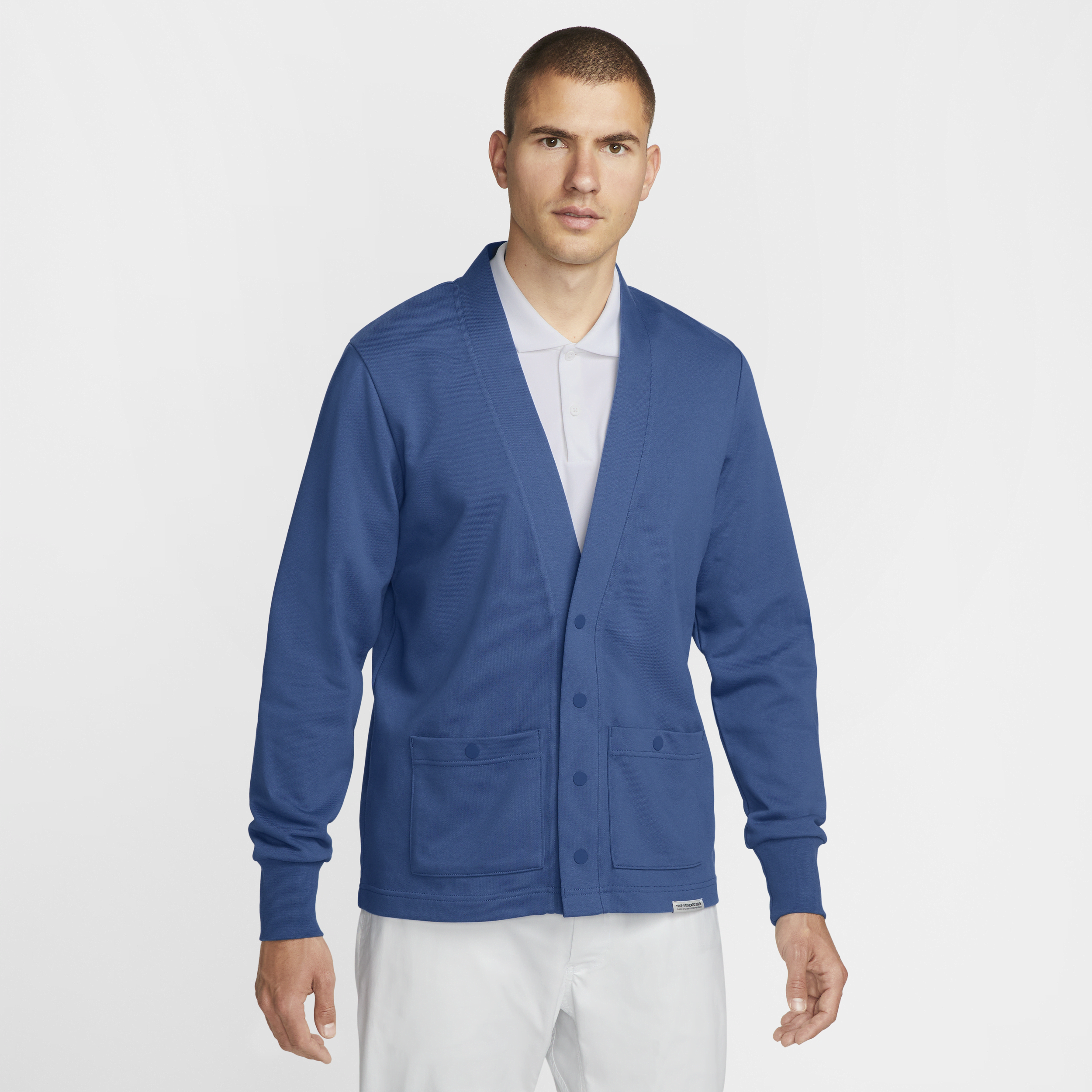 Nike Men's Dri-fit Standard Issue Golf Cardigan In Blue