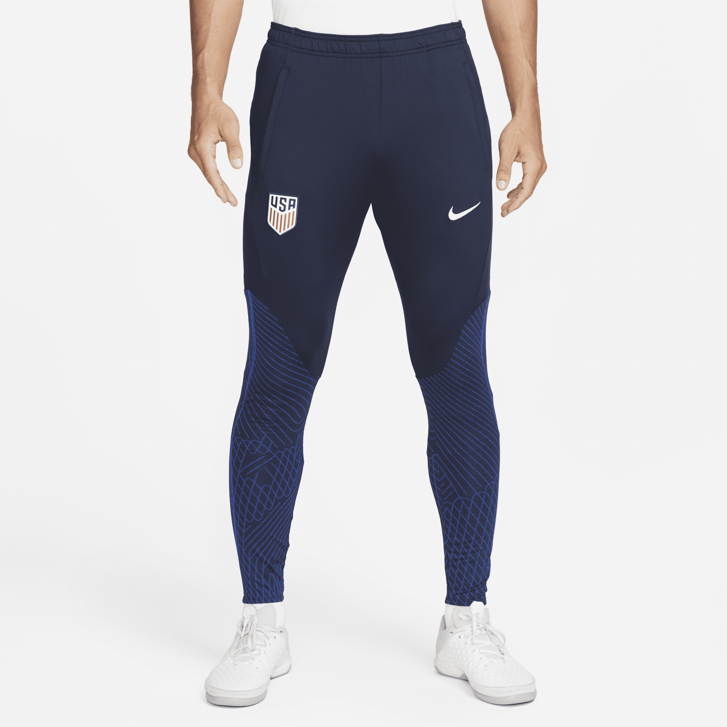 Shop Nike U.s. Strike  Men's Dri-fit Knit Soccer Pants In Blue