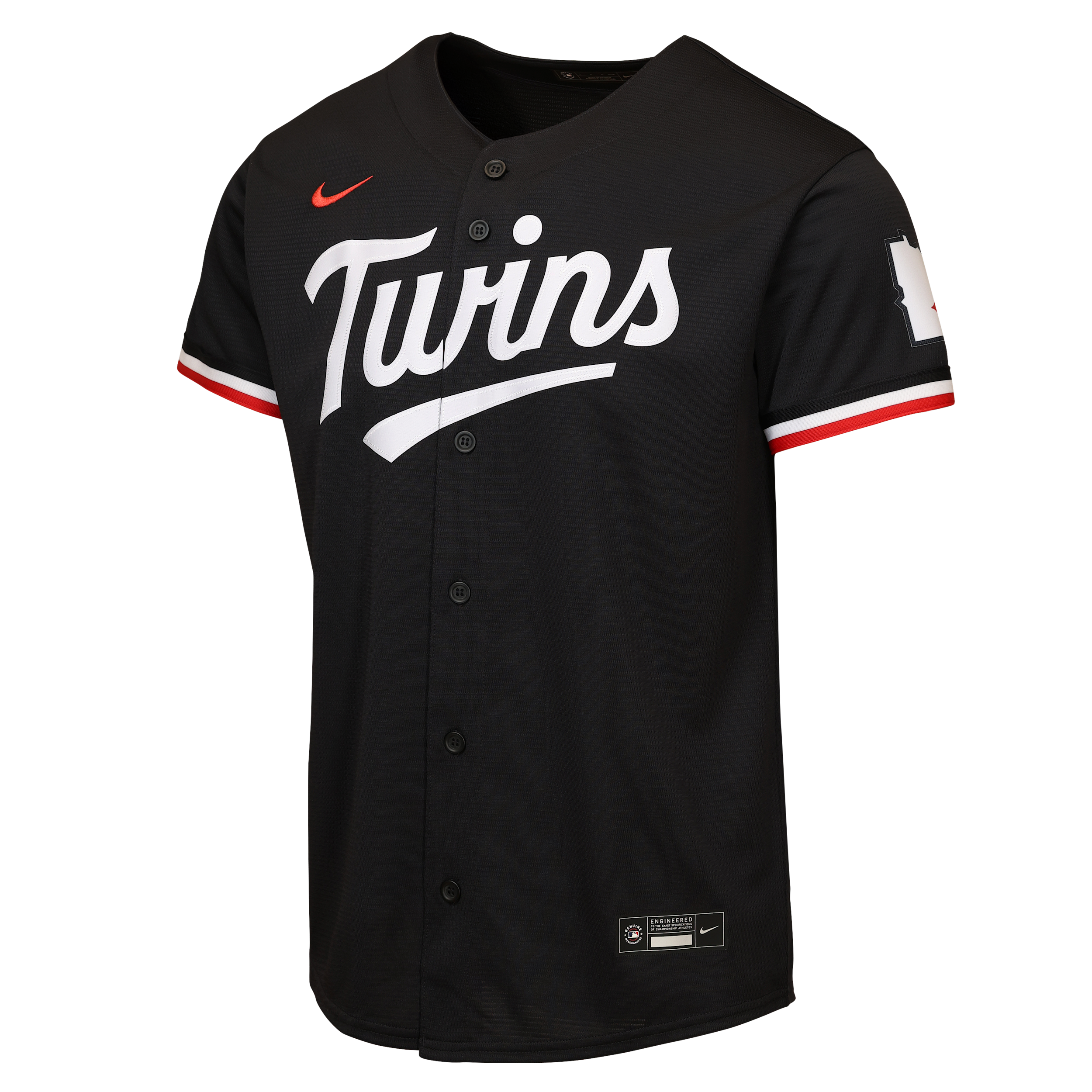 Nike Big Boys and Girls Black Minnesota Twins Alternate 2 Stadium Jersey - Black