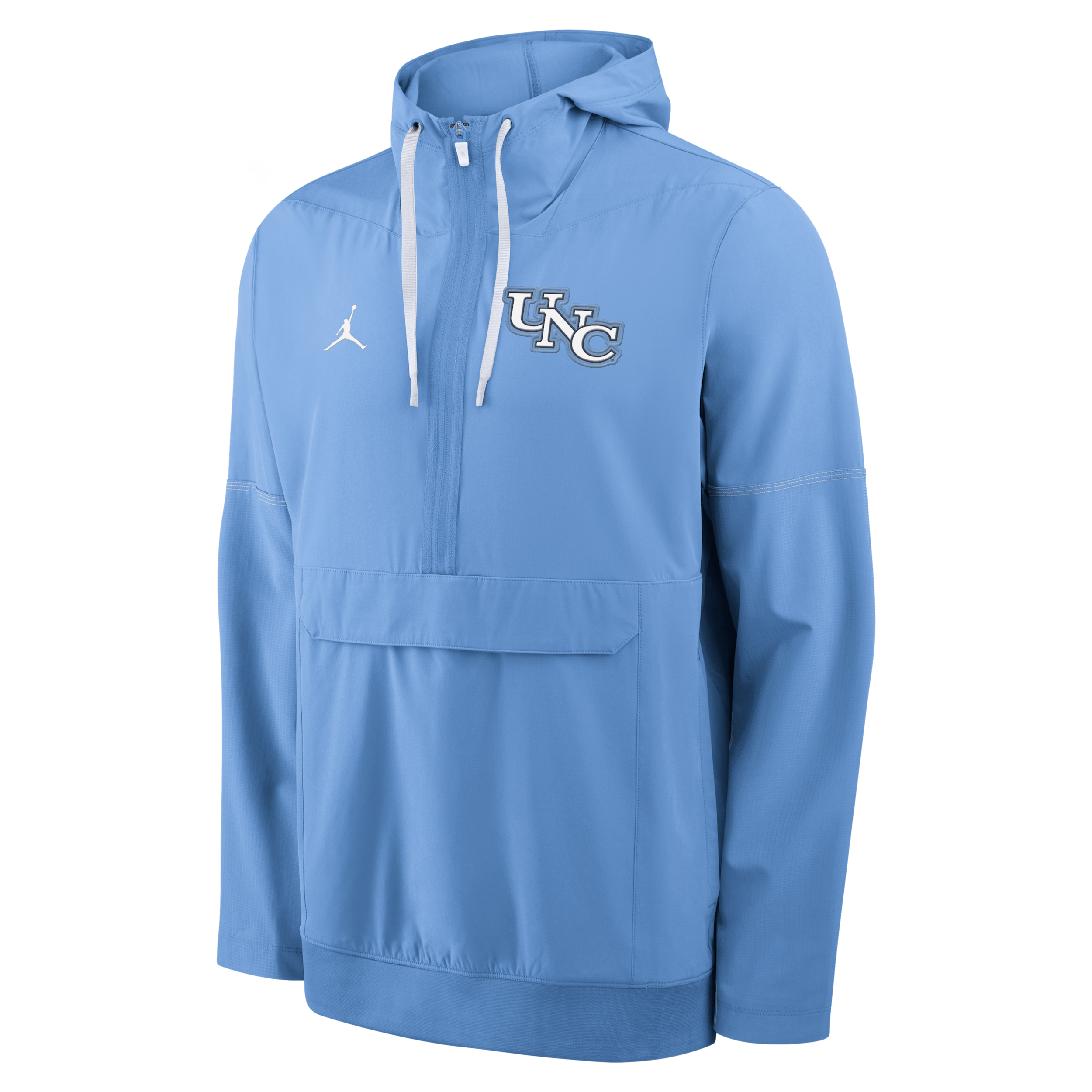 Jordan Men's North Carolina Sideline Anorak Brand College 1/2-zip Hooded Jacket In Blue