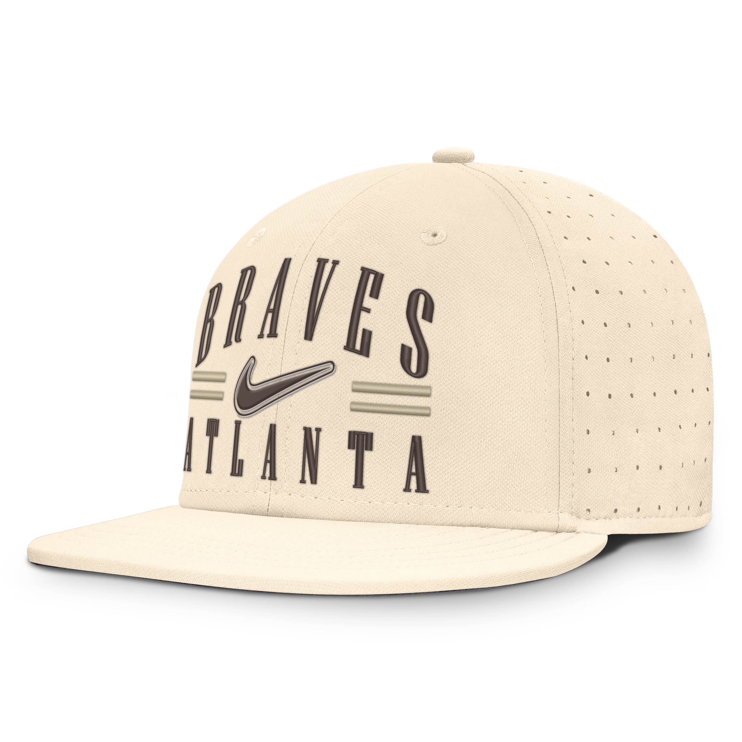 Nike Atlanta Braves True  Men's Aerobill Mlb Fitted Hat In Neutral