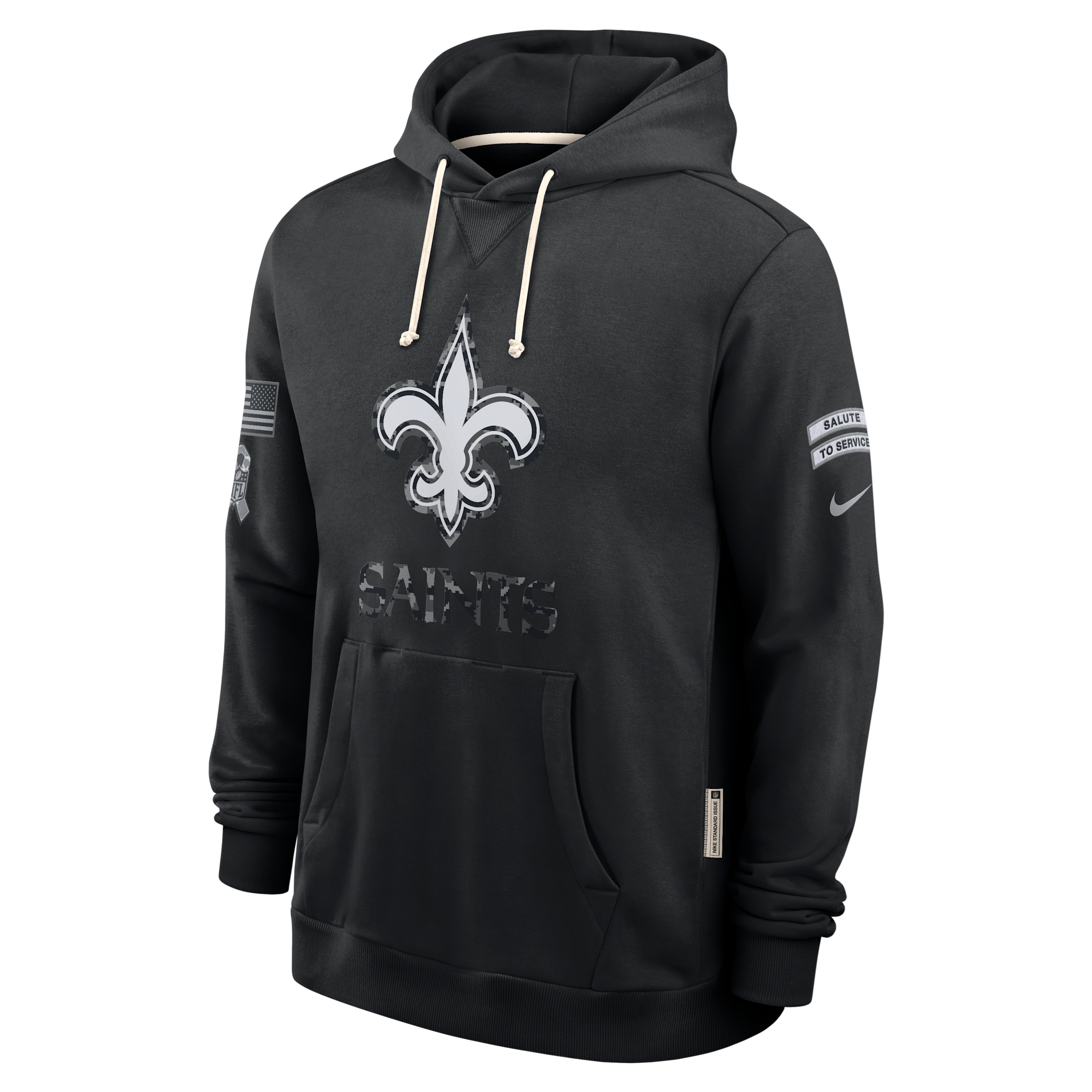 New Orleans Saints Salute to Service Sideline Nike Men's Dri-FIT NFL Pullover Hoodie in Black | 03AZ00AA2M-CYB